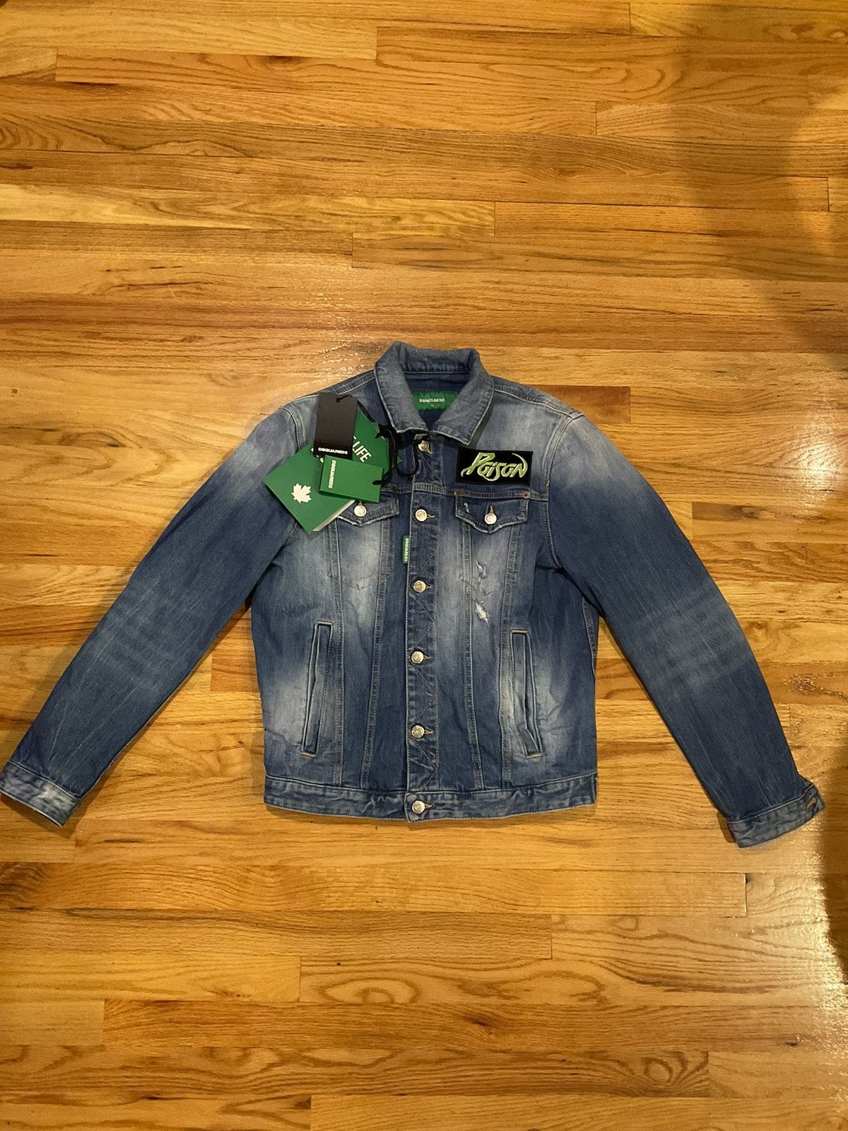 image of Dsquared2 Poison Rock Band Jacket in Blue, Men's (Size Medium)