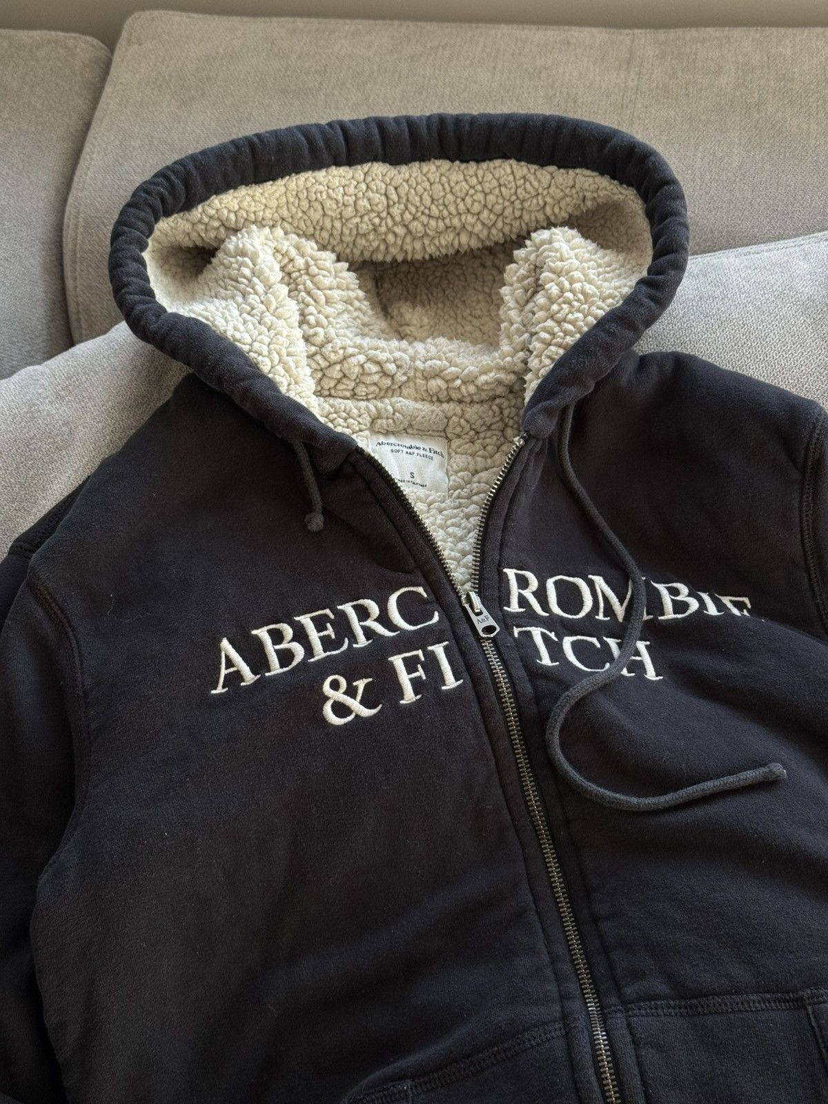 Abercrombie & Fitch Abercrombie & Fitch Y2K Faux Sherpa Zip Hoodie Size US S / EU 44-46 / 1 - 2 Thumbnail