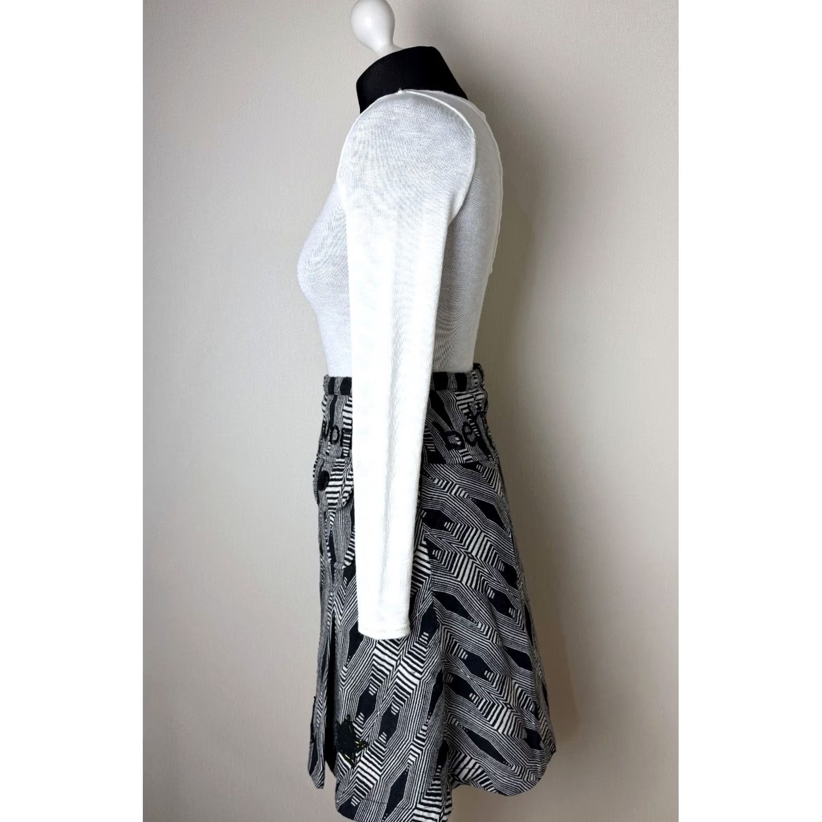 Desigual Desigual Skirt Women Grey Size 36 Knee Length Cotton 97F2768 Size 25" / US 0 / IT 36 - 4 Thumbnail