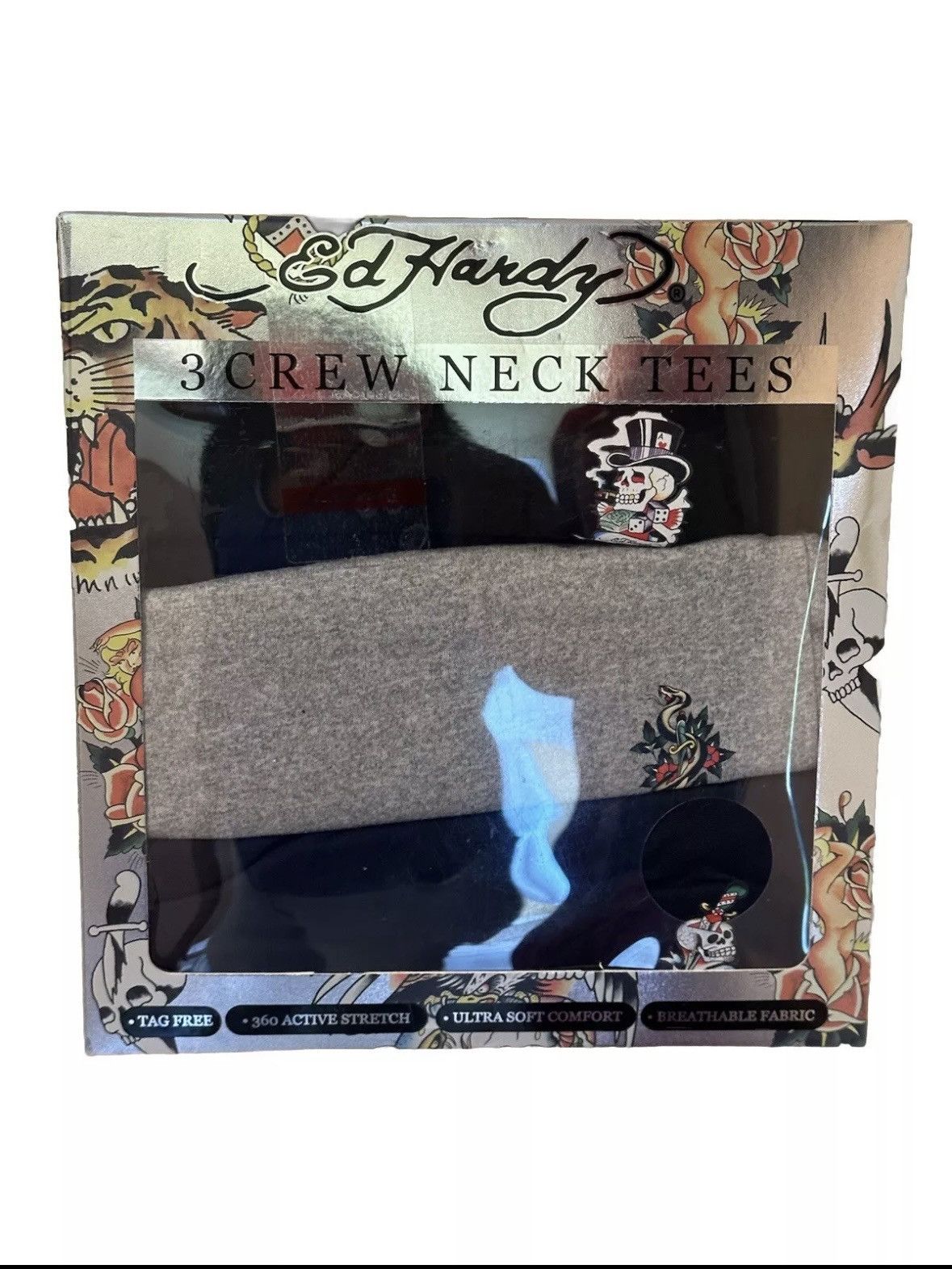 Ed Hardy NEW 3-Pack Ed Hardy Crew Neck T-Shirts. Size M & L Size US M / EU 48-50 / 2 - 1 Thumbnail