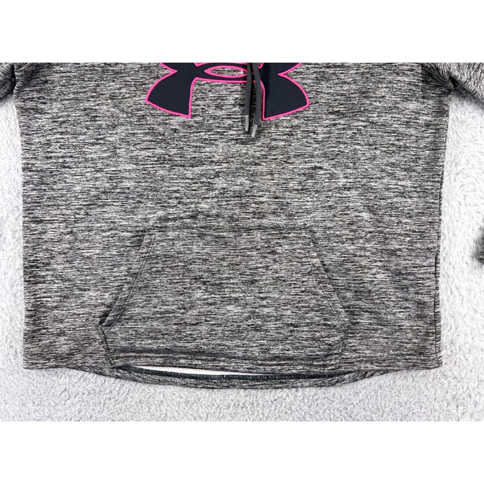 Under Armour Under Armour Hoodie Girls Extra Large Gray Pink Logo Kangaroo Pocket Pullover Size XL / US 12-14 / IT 48-50 - 5 Thumbnail