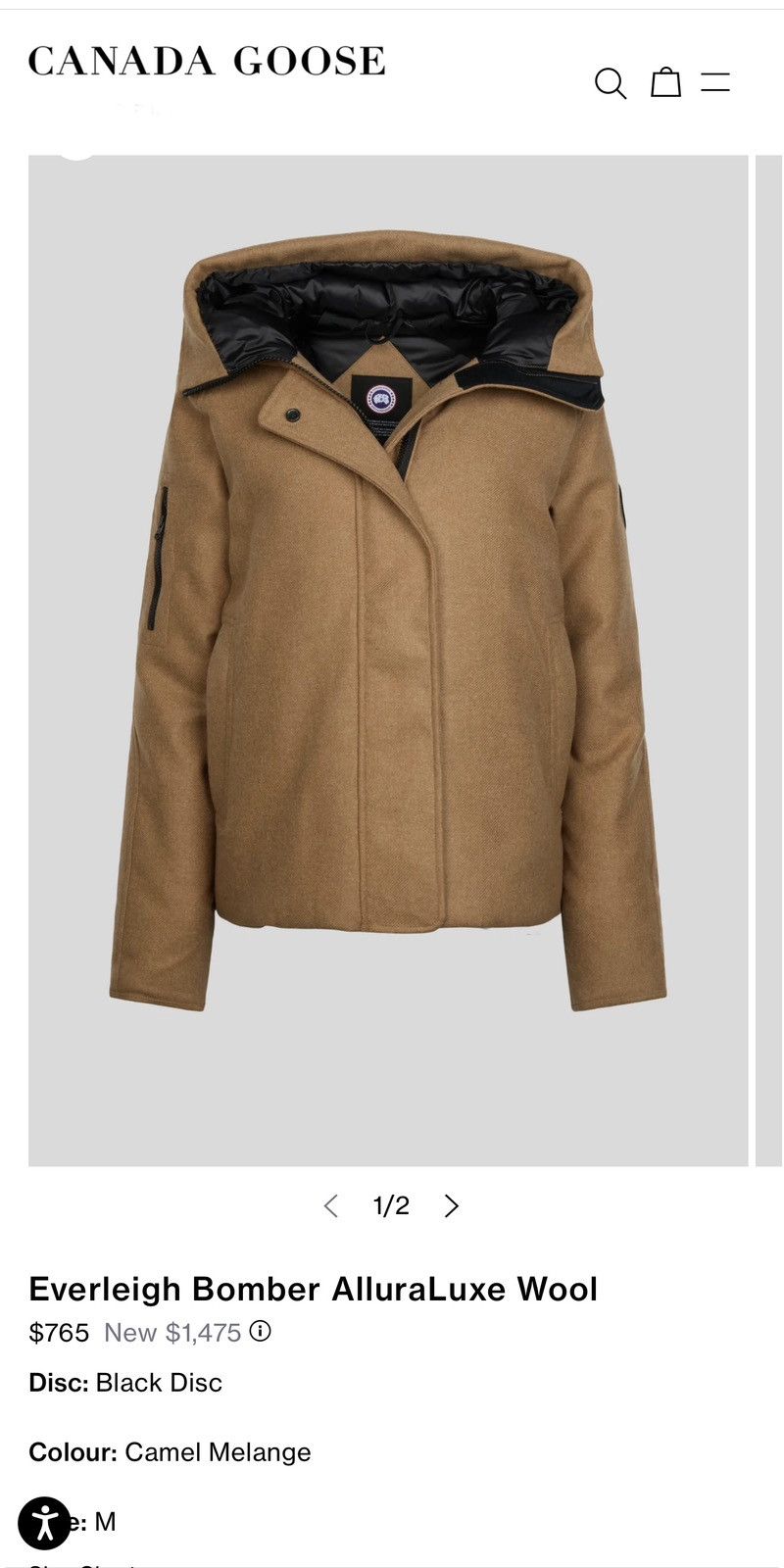 Canada Goose NEW Canada Goose Everleigh Bomber - women’s L Size L / US 10 / IT 46 - 2 Thumbnail