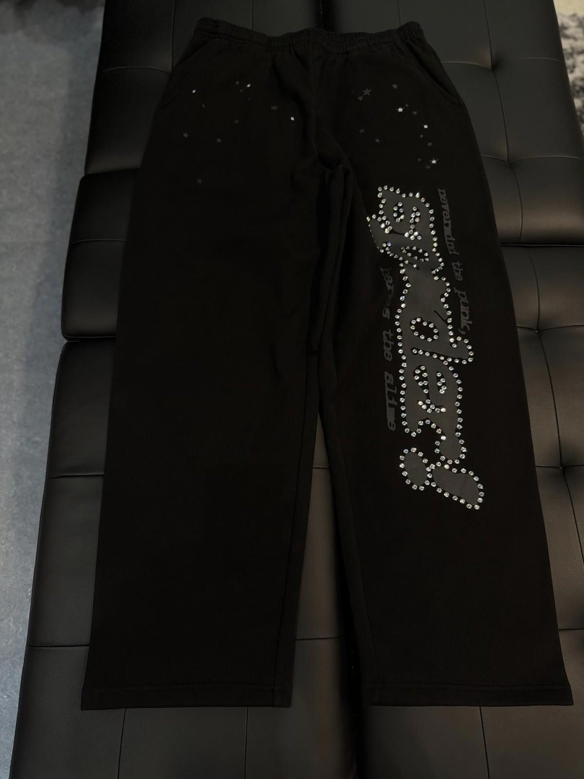 Sp5der Size Xl Sp5der Worldwide Black VVS Stone Sweatpants Spider Size US 36 / EU 52 - 1 Thumbnail