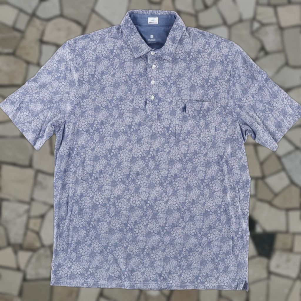 johnnie-O Johnnie-O Hangin Out Floral Polo Shirt Blue Men 2XL Shirt Slim Floral Cotton Short Sleeve Polo Men 2XL Size US XXL / EU 58 / 5 - 1 Thumbnail