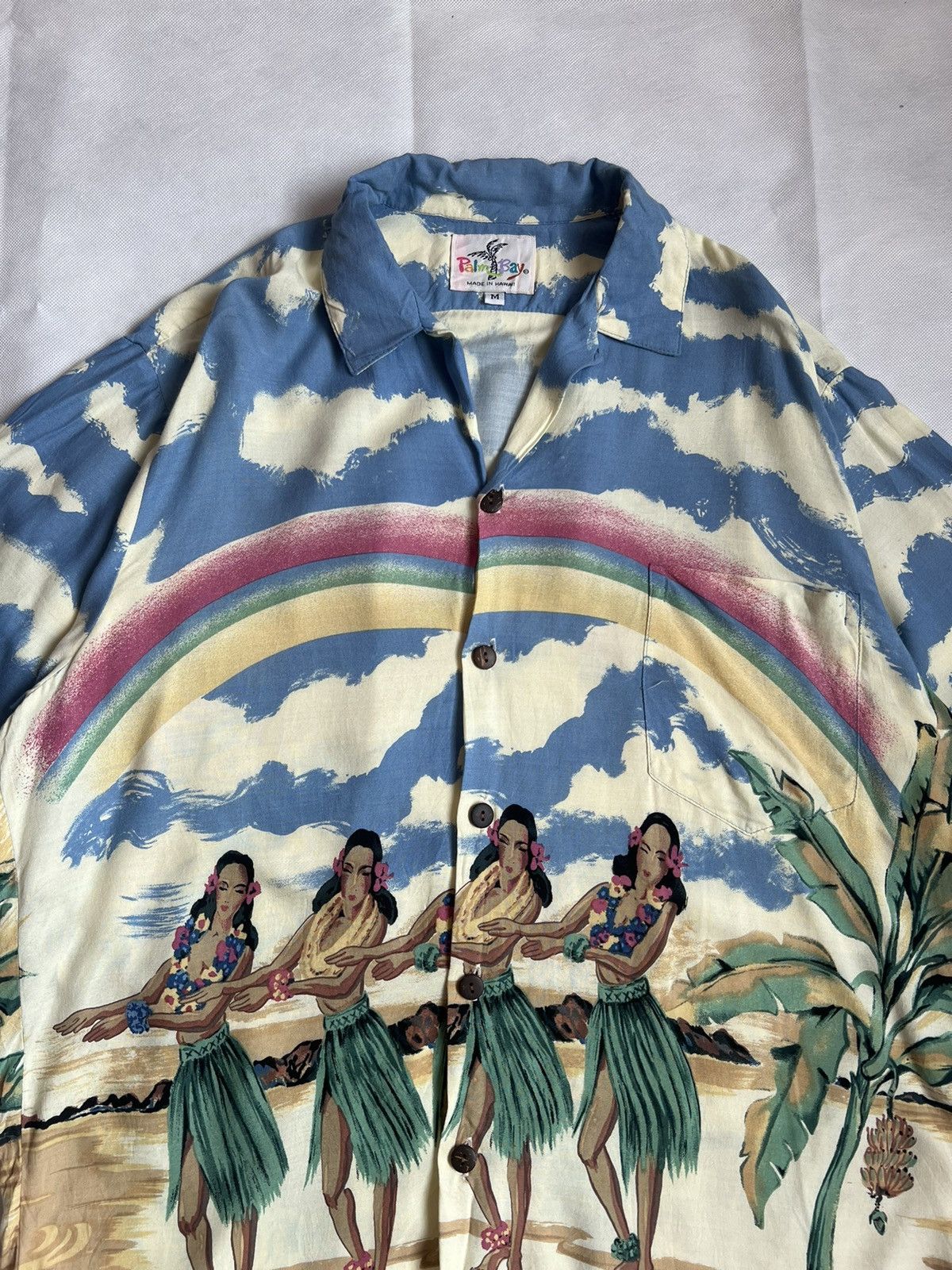 Mambo Vintage 90s Palm Bay Overprint Hawaiian Button Up Size US M / EU 48-50 / 2 - 4 Thumbnail