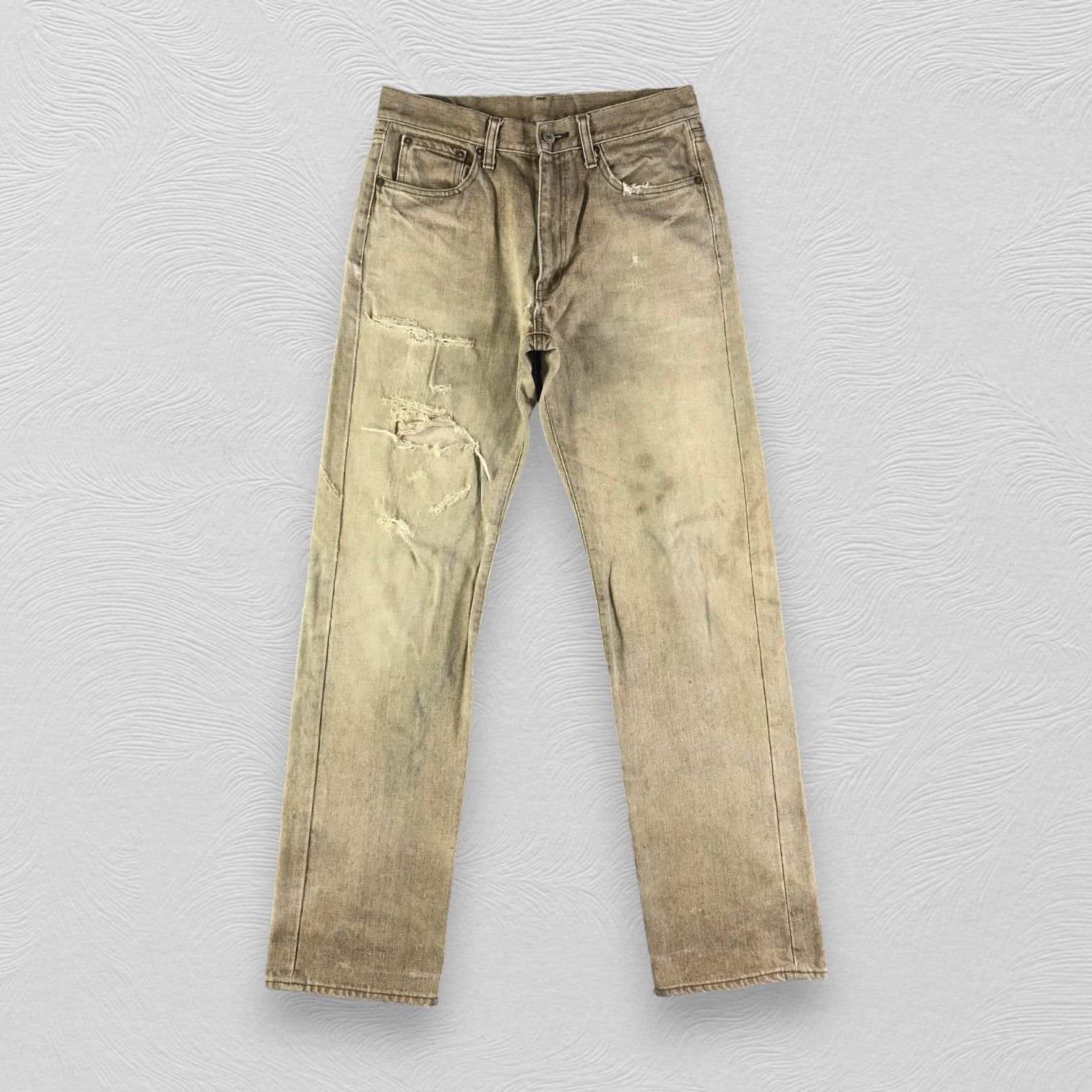 Japanese Brand Vintage Bobson Distressed Jeans Earth Tone Denim KJ2524 Size US 30 / EU 46 - 1 Thumbnail