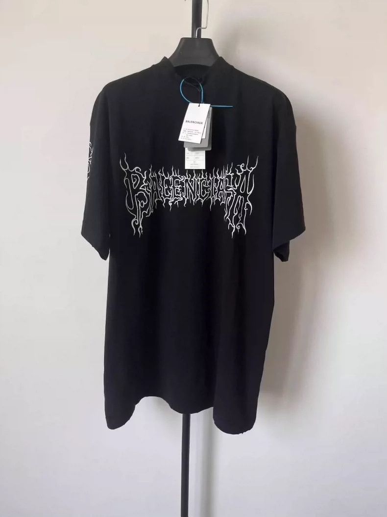 Balenciaga Letter Print Crew Neck T-Shirt - dmc