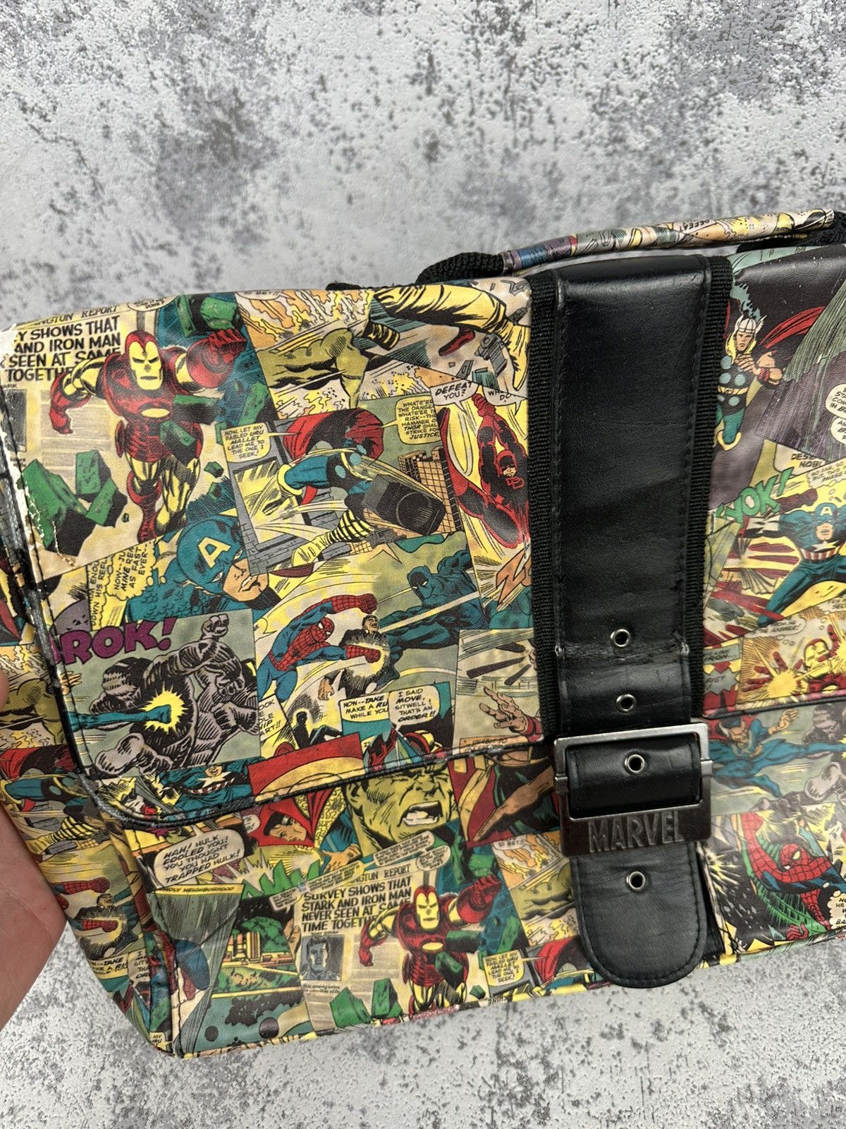 Marvel Comics Vintage Marvel Comics Print Messenger Bag Shoulder Satchel Size ONE SIZE - 5 Thumbnail