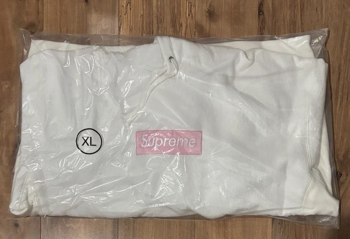 Supreme Box Logo Hoodie White Pink (FW25) Size XL X-Large
