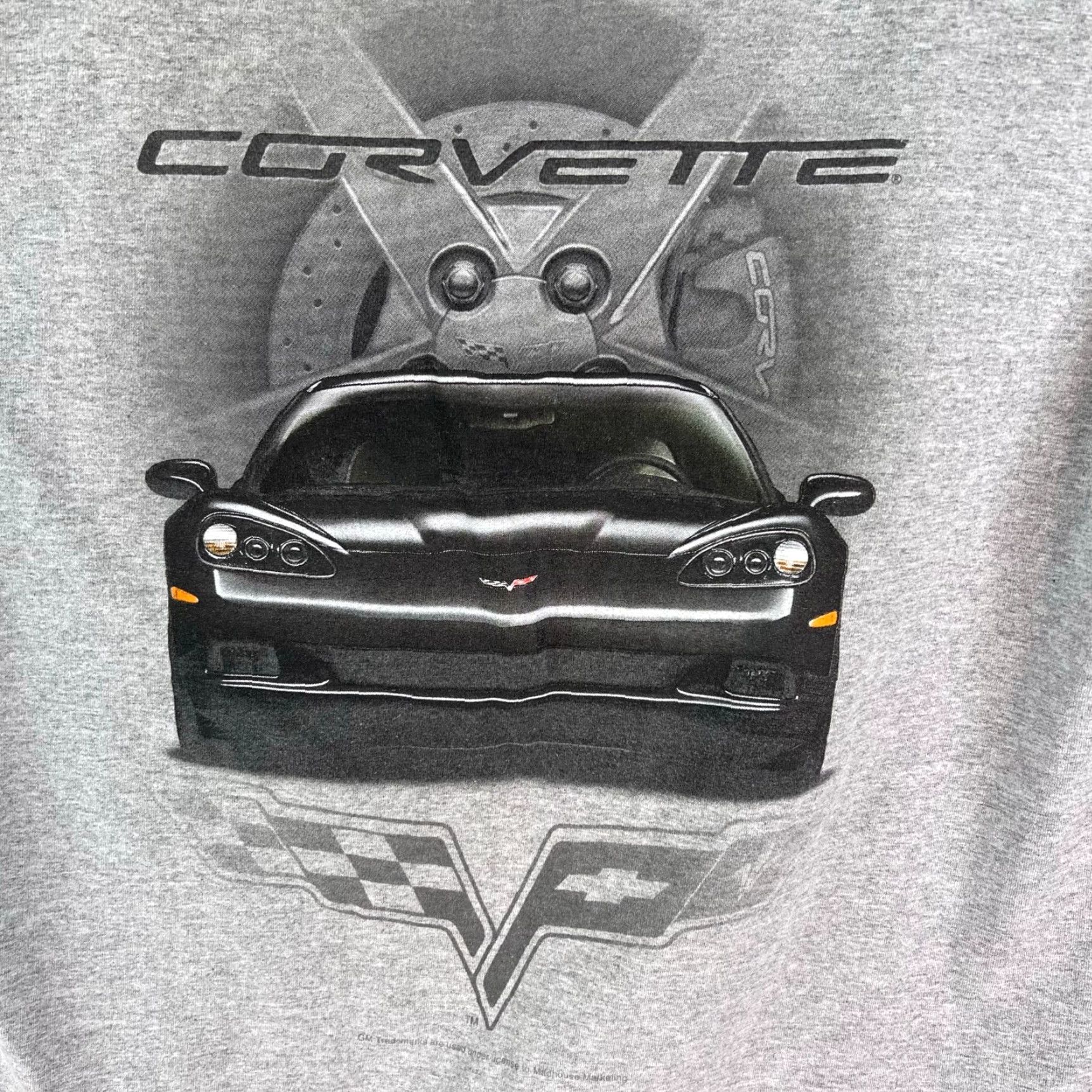 Vintage Corvette Graphic Tee Shirt Mens XL Gray Heritage Chevrolet 90s Cars Transportation Logo Embroidered © Size US XL / EU 56 / 4 - 5 Thumbnail