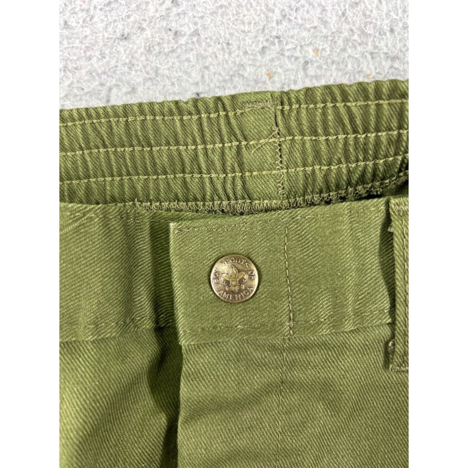 Vintage Boy Scouts Pants Adult 25 Green Twill Elastic Waist 25x29 Mens Regular Read Size US 26 / EU 42 - 6 Thumbnail