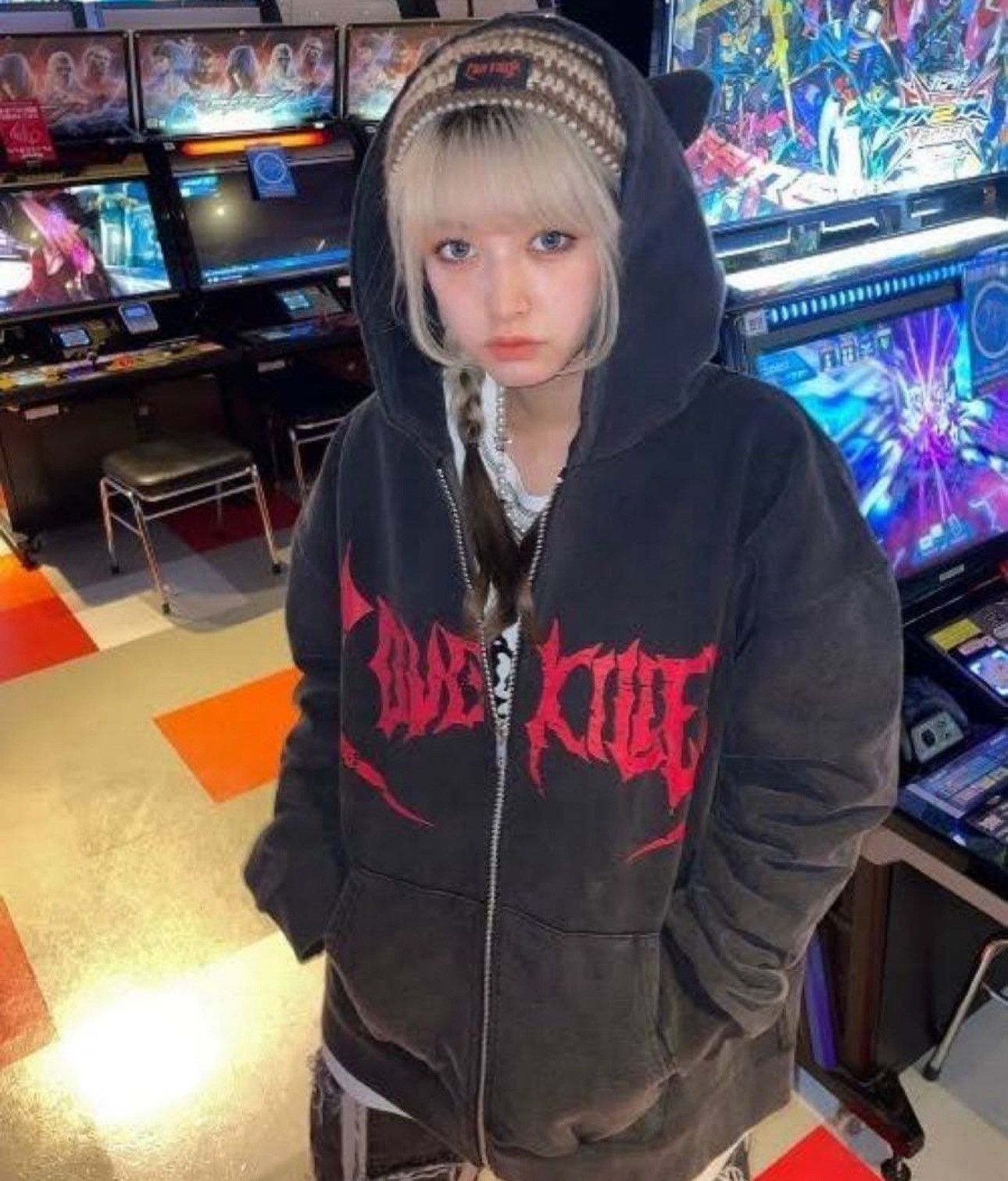 Japanese Brand Lovekiller killer cat destruction hoodie Size US XL / EU 56 / 4 - 2 Thumbnail