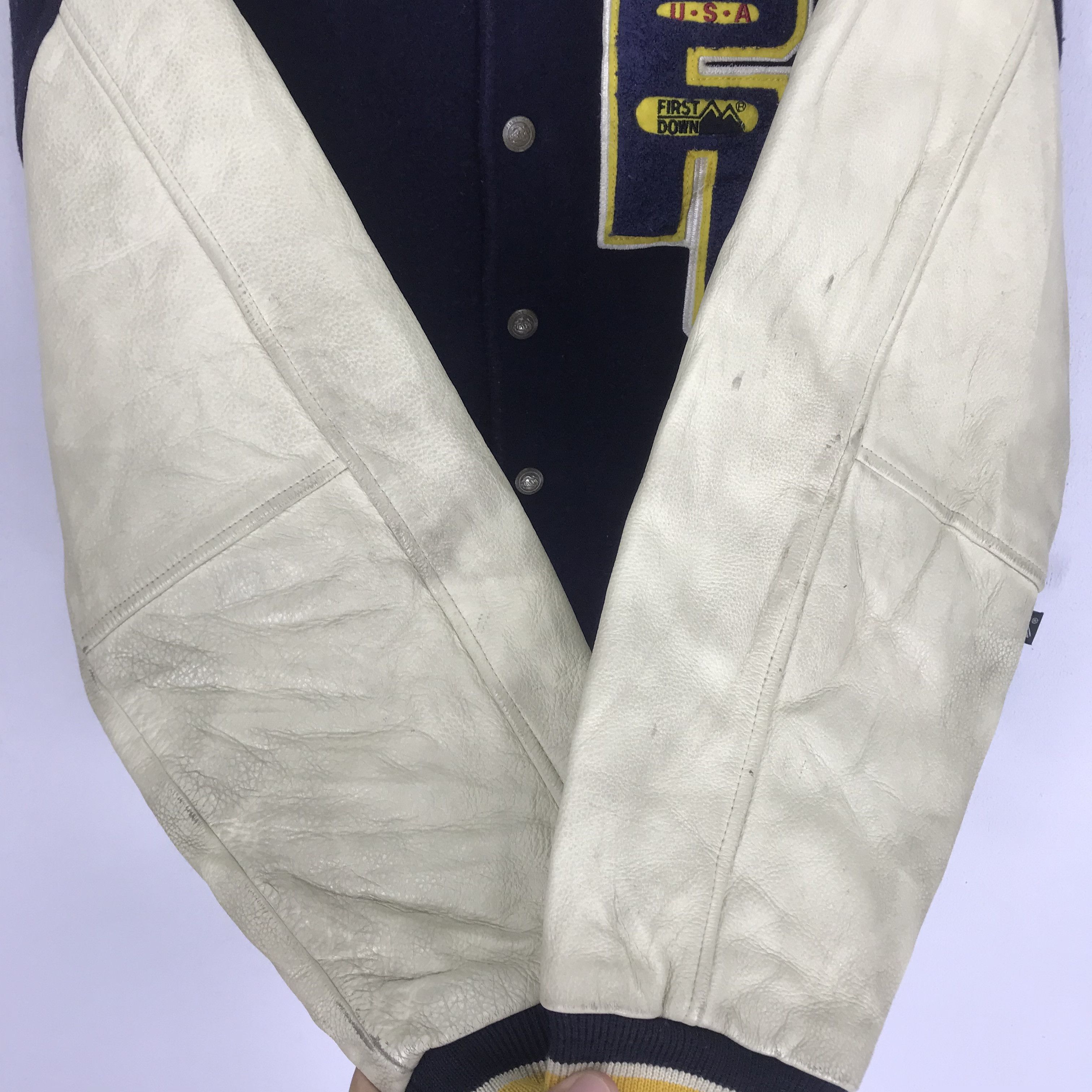 Japanese Brand Vintage 90s First Down Varsity Stadium Bomber Jacket Size US M / EU 48-50 / 2 - 7 Thumbnail