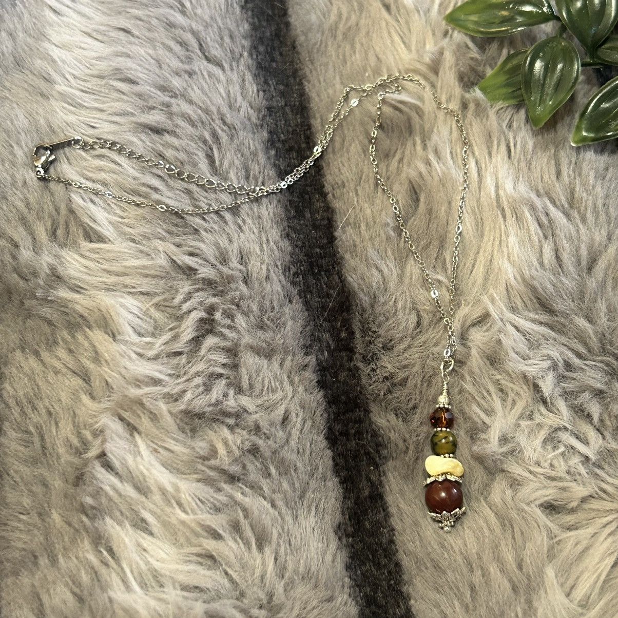 Handmade Handcrafted elegant genuine stone pendant on chain necklace Size ONE SIZE - 6 Thumbnail