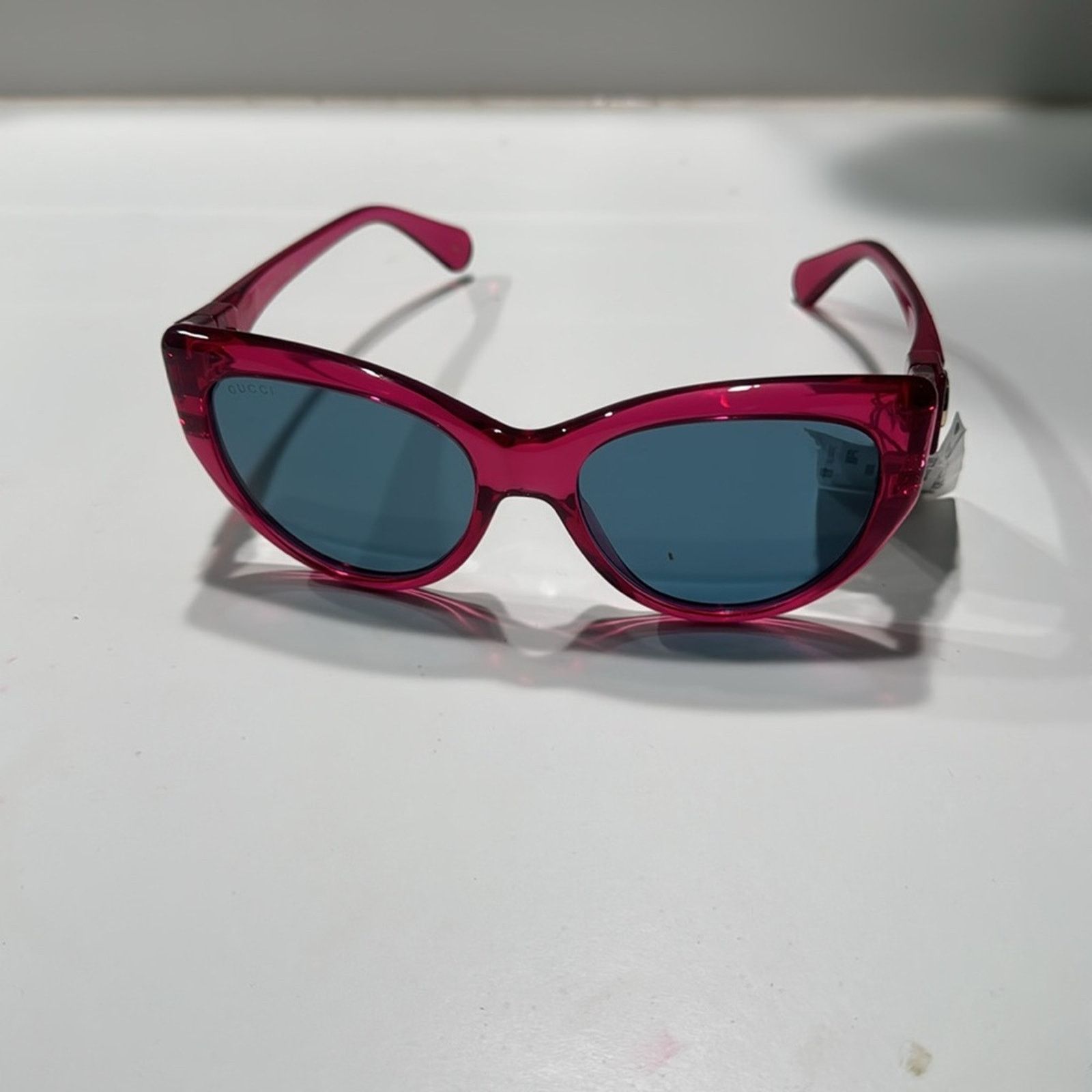 Gucci Gucci 56mm Cat Eye Sunglasses Red with blue lenses Size ONE SIZE - 4 Thumbnail