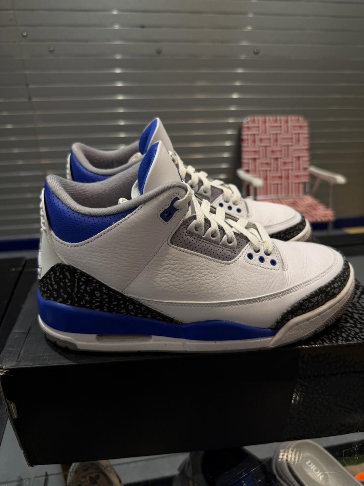 Jordan Brand Jordan 3 Retro Racer Blue Size 8.5 Pre-Owned CT8532-145 Size US 8.5 / EU 41-42 - 4 Thumbnail