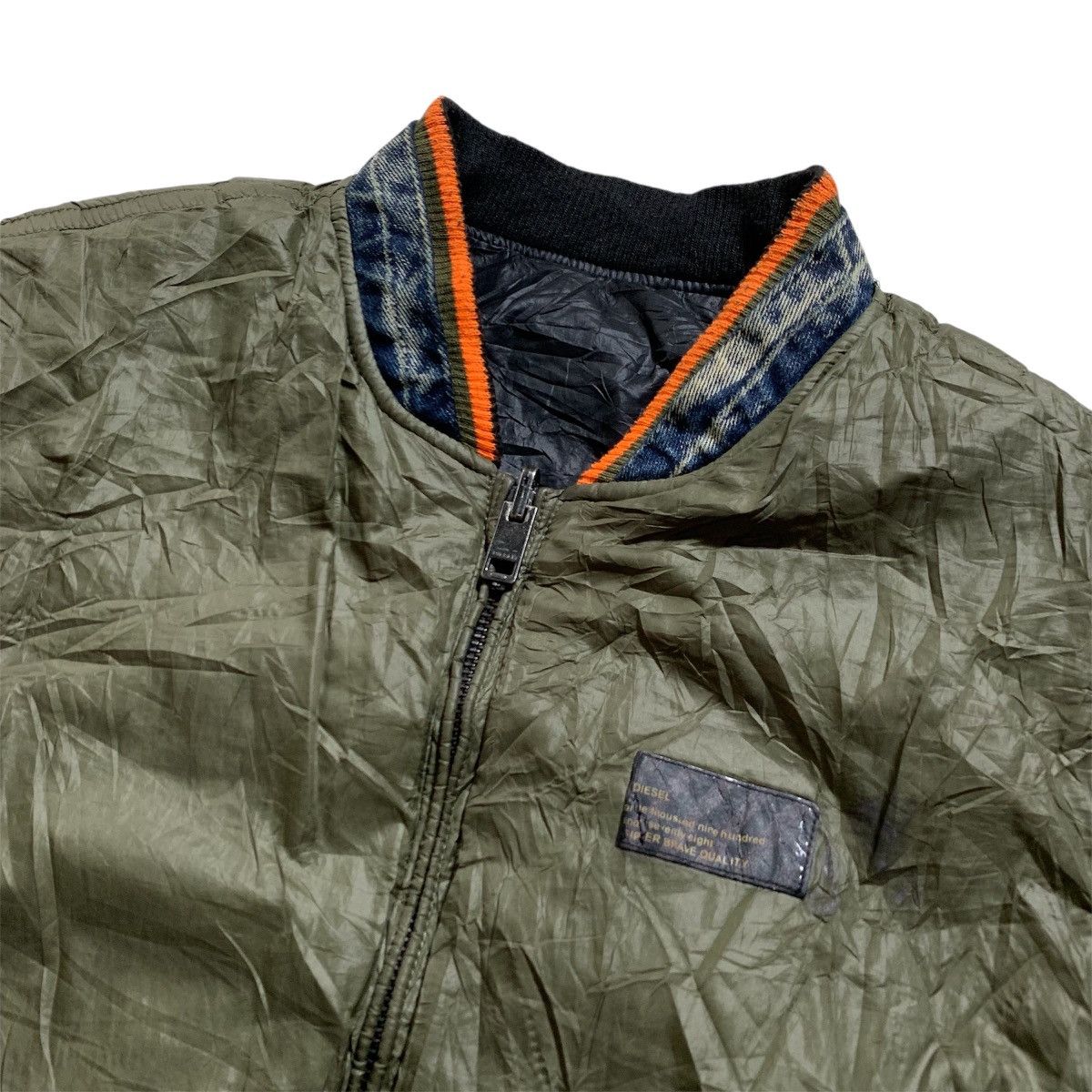 Diesel Reversible Diesel Bomber Jacket Black Green Army Reflective Size US L / EU 52-54 / 3 - 10 Thumbnail