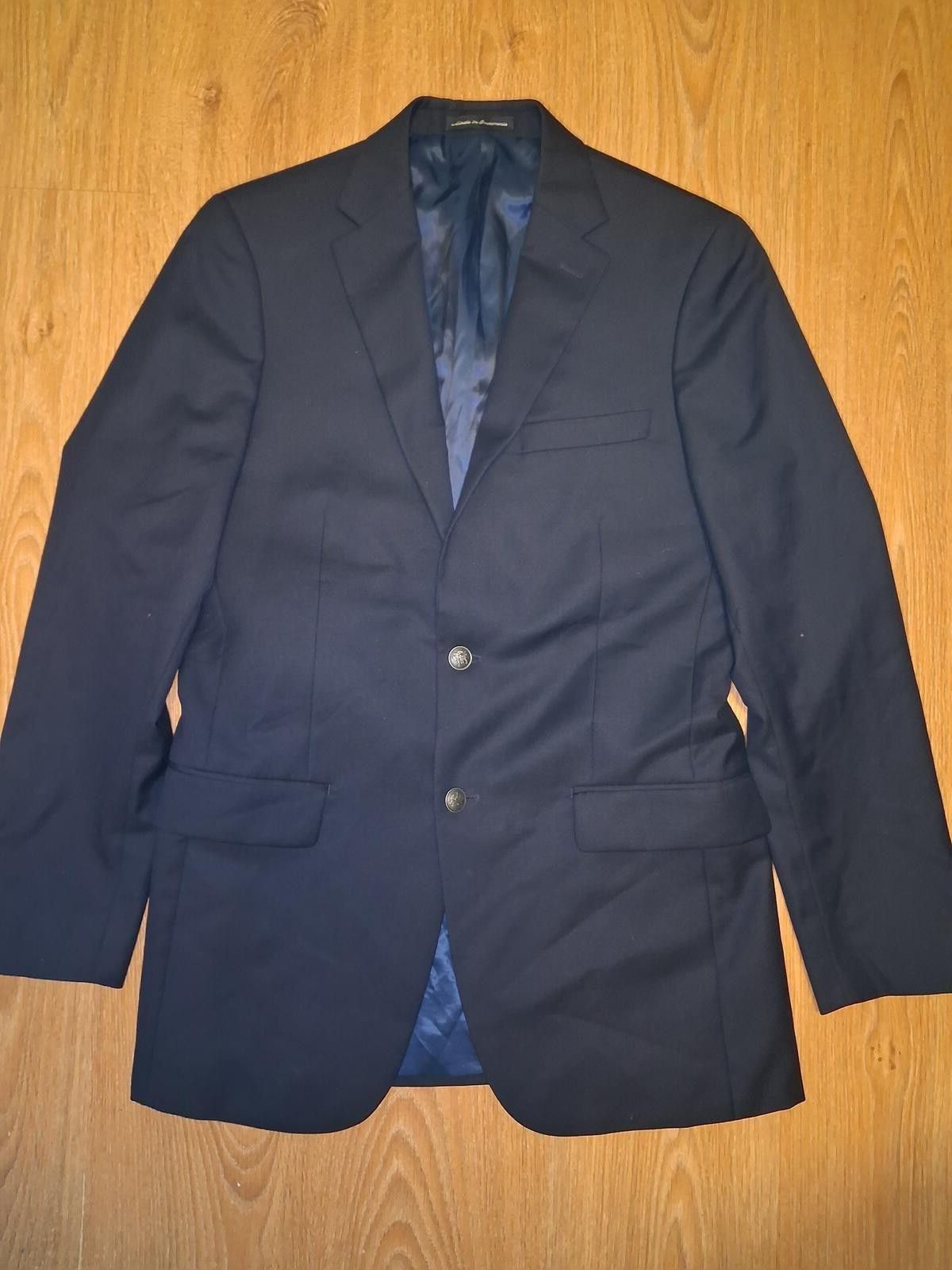 Hart Schaffner Marx Hart Schaffner Marx Blazer Mens 39L Navy Gold Buttons Wool Size 40R - 1 Thumbnail