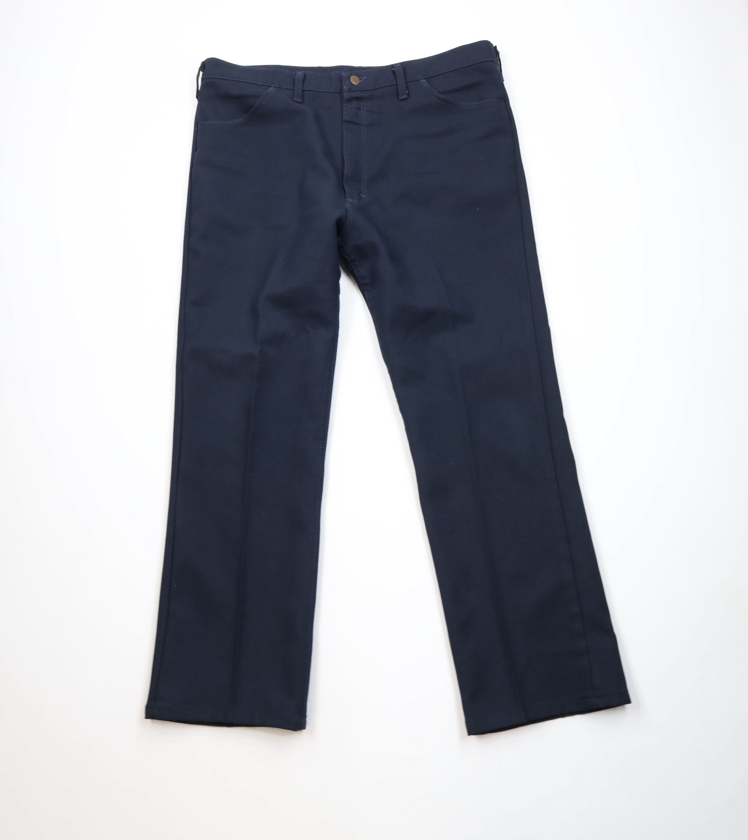 Wrangler Vintage 70s Wrangler Wide Leg Knit Chino Pants Blue USA Size US 40 / EU 56 - 1 Thumbnail