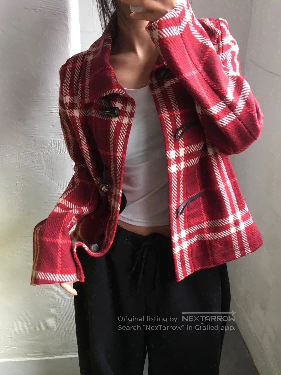 Burberry Burberry Vintage Bordeaux Check Wool Coat. Size M / US 6-8 / IT 42-44 - 1 Thumbnail