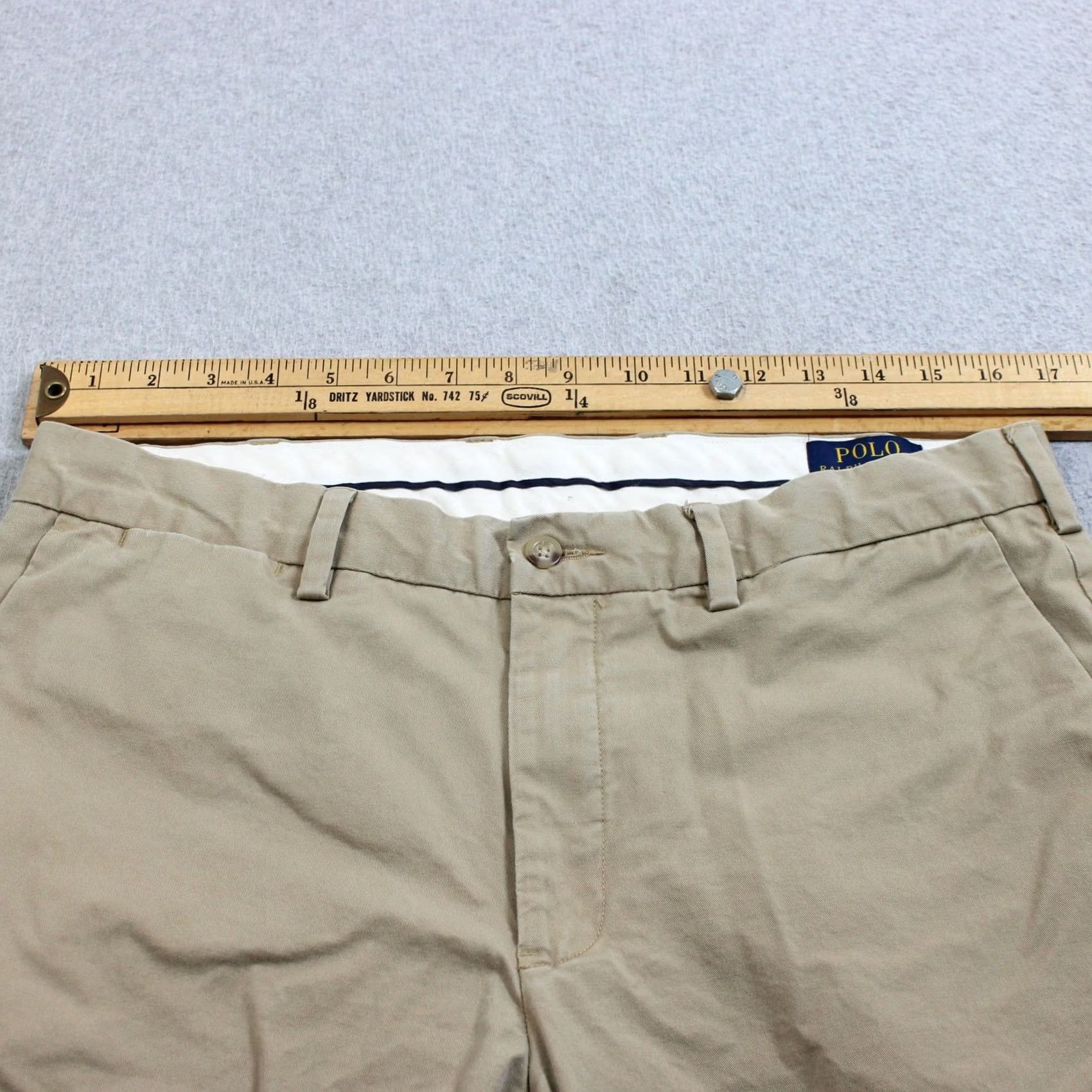 Polo Ralph Lauren Polo Ralph Lauren Pants Men 34x32 Beige Stretch Slim Chino Academia Heritage Slit Pockets Flat Front Casual Business Womens? Size US S / EU 44-46 / 1 - 5 Thumbnail