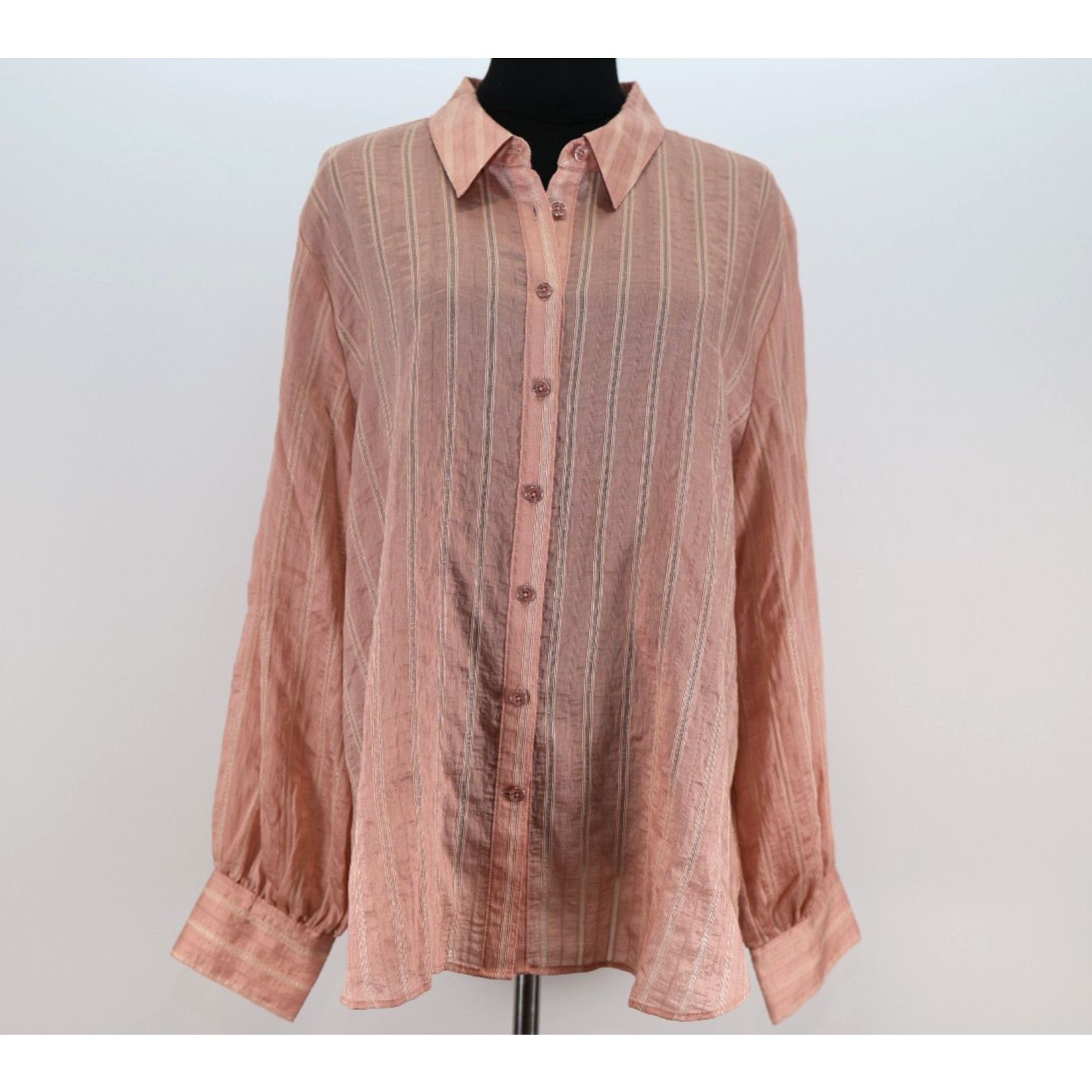 Chicos NWT CHICO'S Classic Collared Blouse French Blush Size 3 $90 Size XXL / US 16-18 / IT 52-54 - 3 Thumbnail