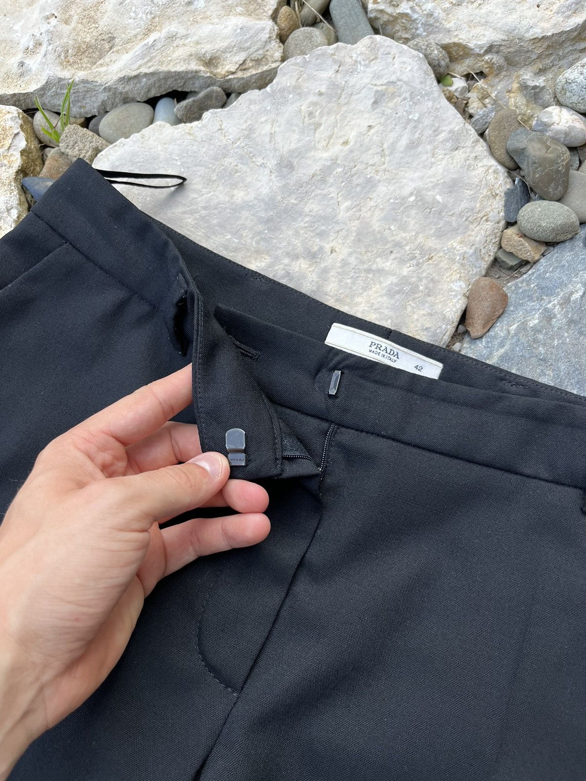 Designer × Prada Prada wool crease trousers pants casual regular baggy Size 30" / US 8 / IT 44 - 8 Thumbnail
