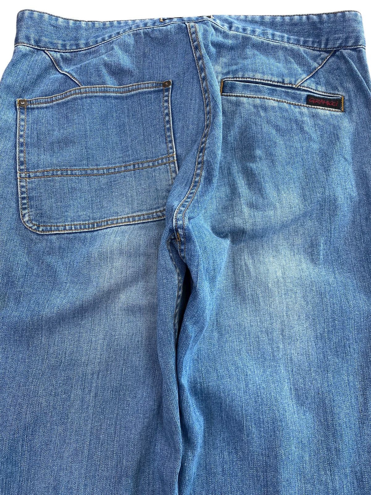 Gramicci Gramicci Faded Wash Whiskered Style Wide Leg Denim Pants Size US 32 / EU 48 - 4 Thumbnail