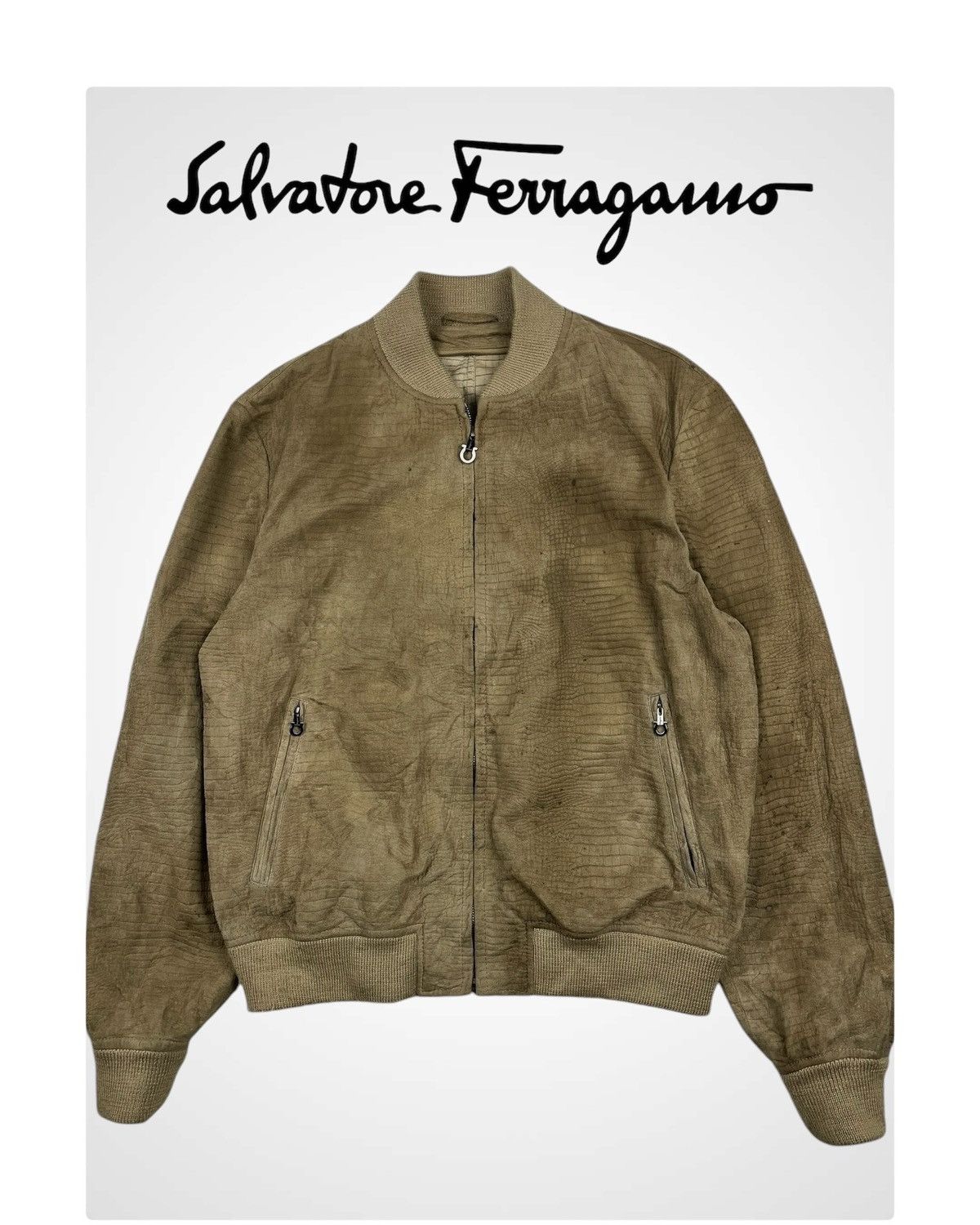Salvatore Ferragamo Salvatone Ferragamo Leather bomber Size US M / EU 48-50 / 2 - 1 Thumbnail