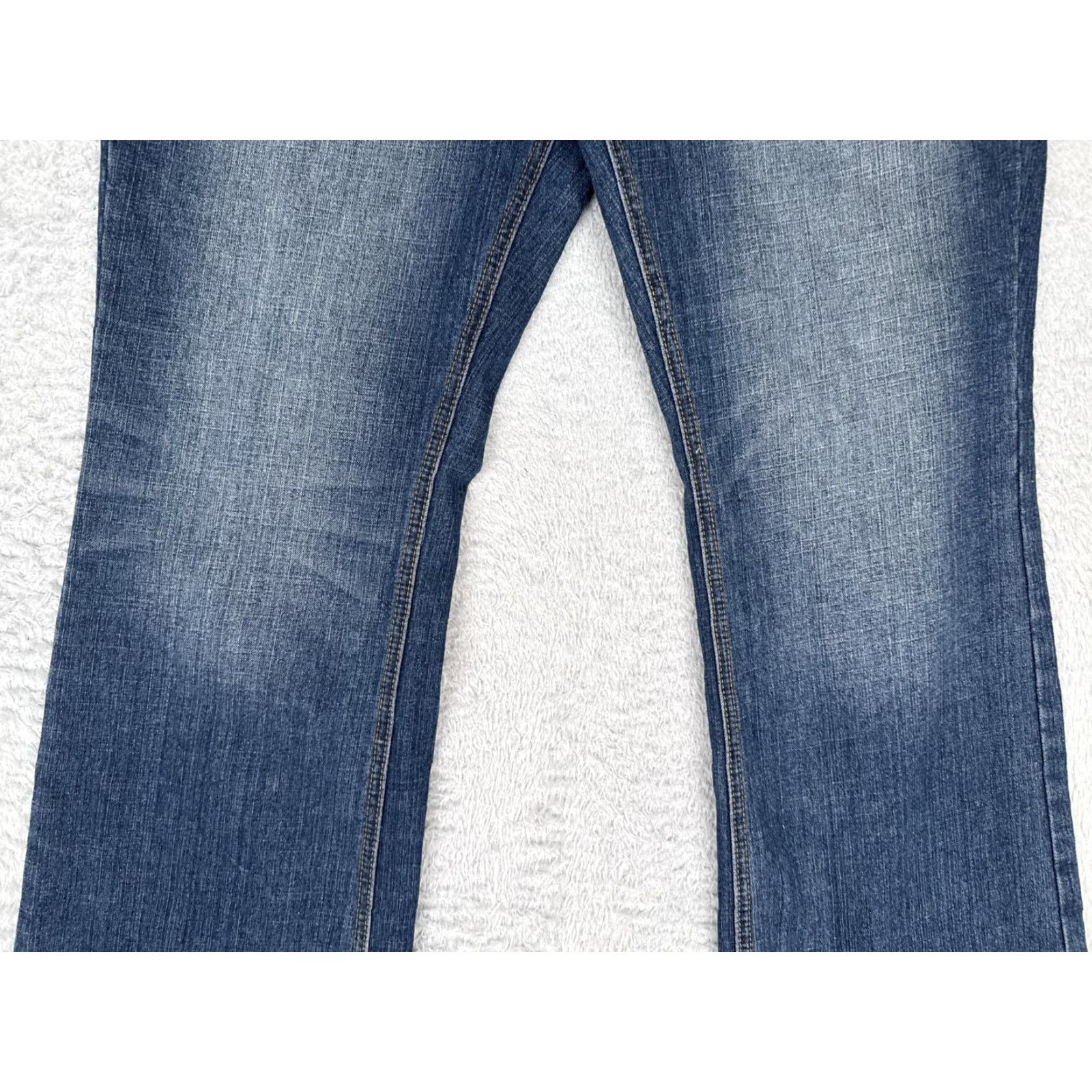 Vintage American Rag Jeans Juniors 15 Womens Blue Bootcut Stretch Denim Mid Rise Casual Size 36" / US 14 / IT 50 - 3 Thumbnail