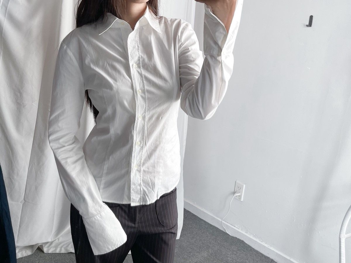 MAX&Co. 2000s Max Co by Max Mara Slim Fit Extended Cuff Shirt Size L / US 10 / IT 46 - 5 Thumbnail