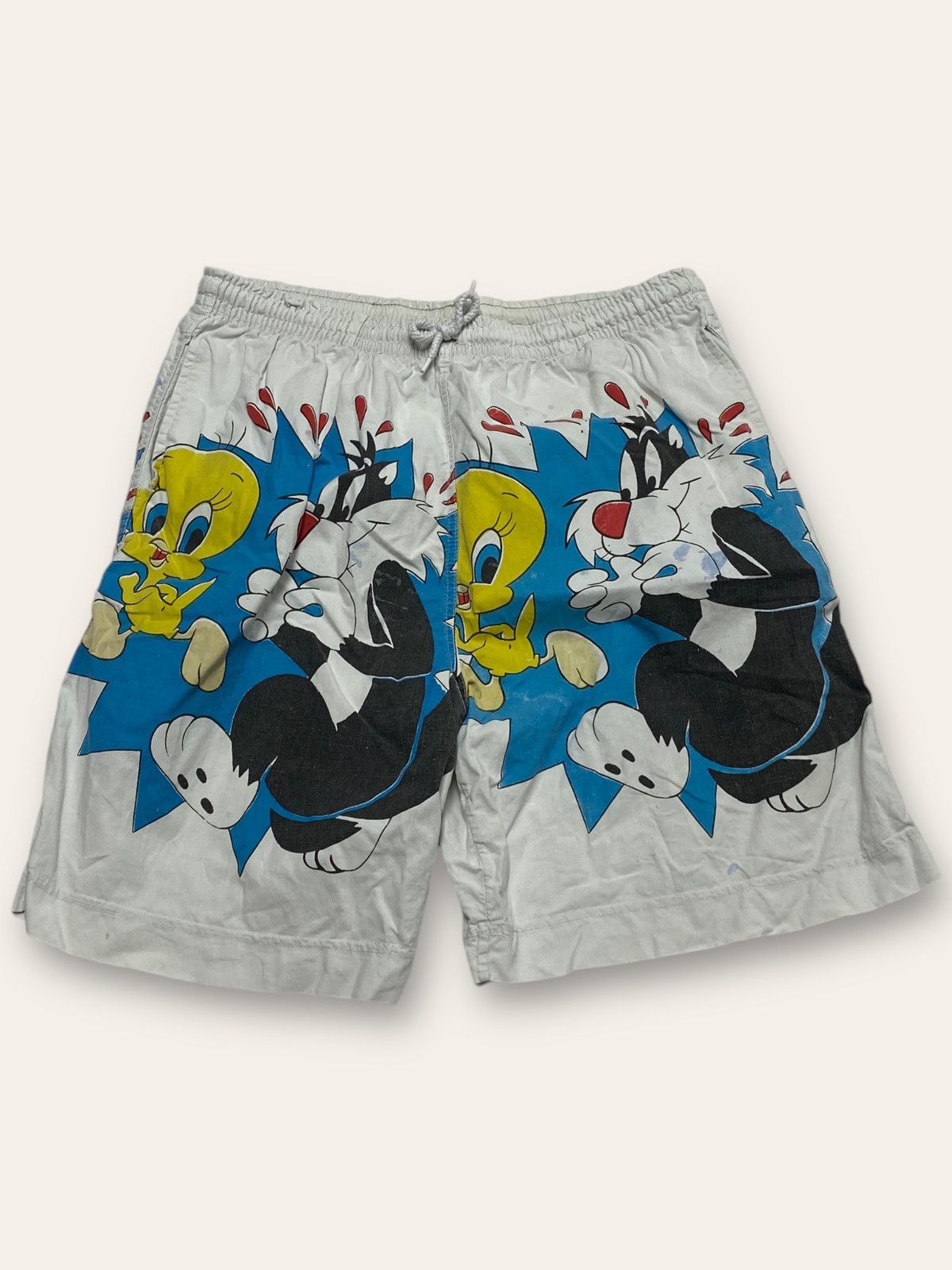 Vintage Vintage LOONEY TUNES Warner Bros Overprint Shorts Y2K Size US 32 / EU 48 - 1 Thumbnail