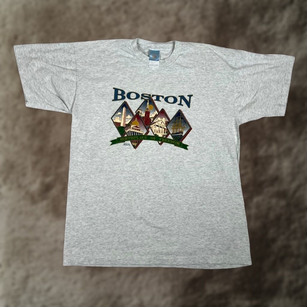 Vintage VINTAGE Boston Massachusetts T-Shirt Size XL Single Stitch Size US XL / EU 56 / 4 - 1 Thumbnail