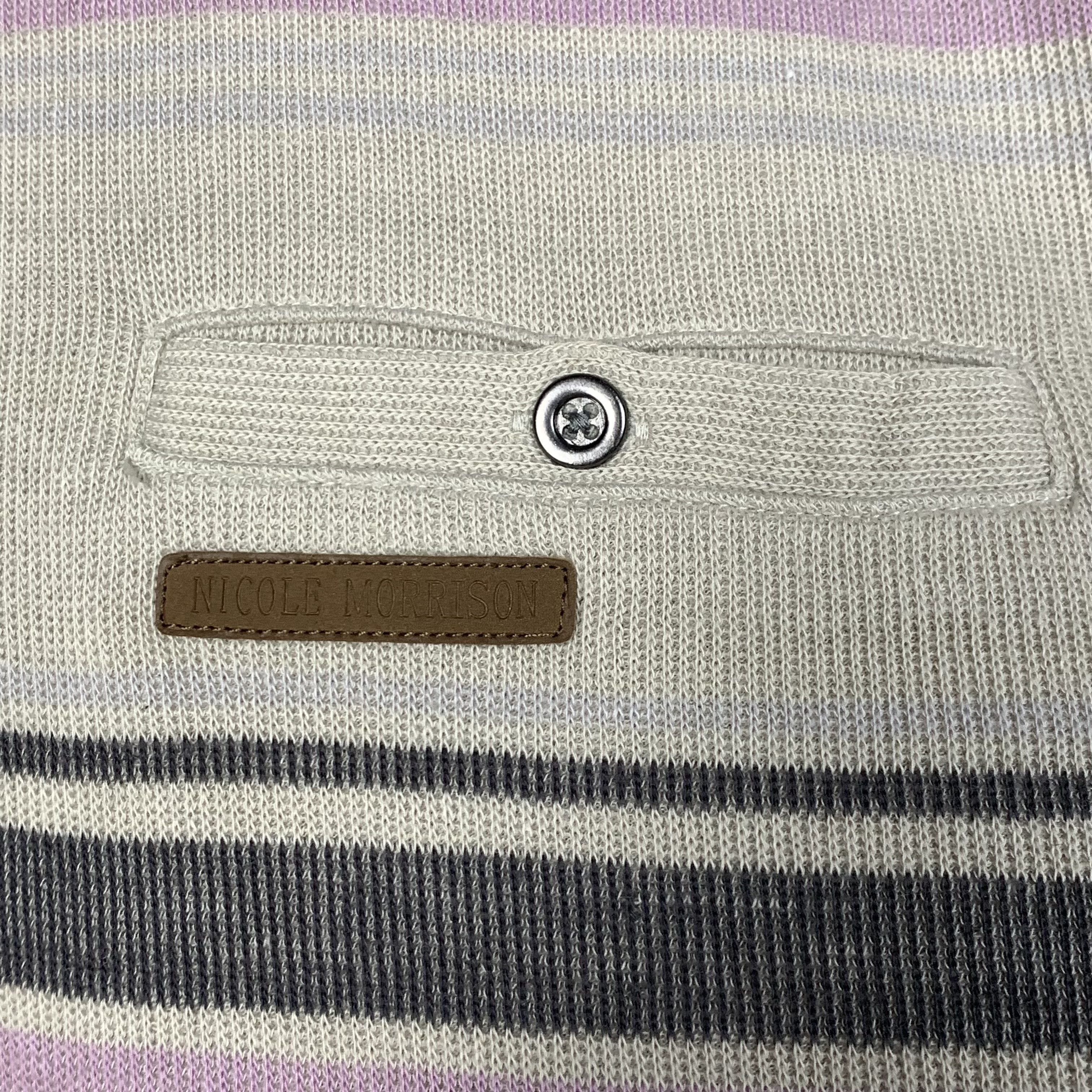 Vintage Vintage Nicole Morisson Halfzip Striped Sweatshirt Crewneck Size US L / EU 52-54 / 3 - 4 Thumbnail