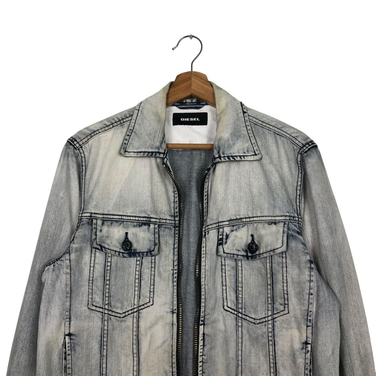 Diesel 🔥VINTAGE DENIM BIKER JACKET DIESEL ACID WASH DESIGN Size US M / EU 48-50 / 2 - 5 Thumbnail