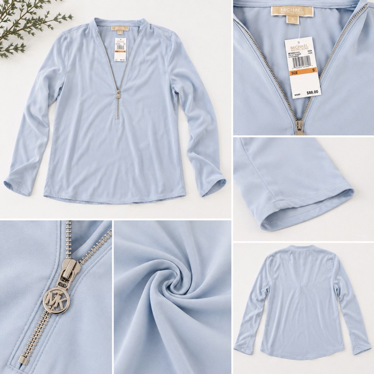 Michael Kors Michael Kors light blue blouse with a front zipper Size S / US 4 / IT 40 - 2 Thumbnail