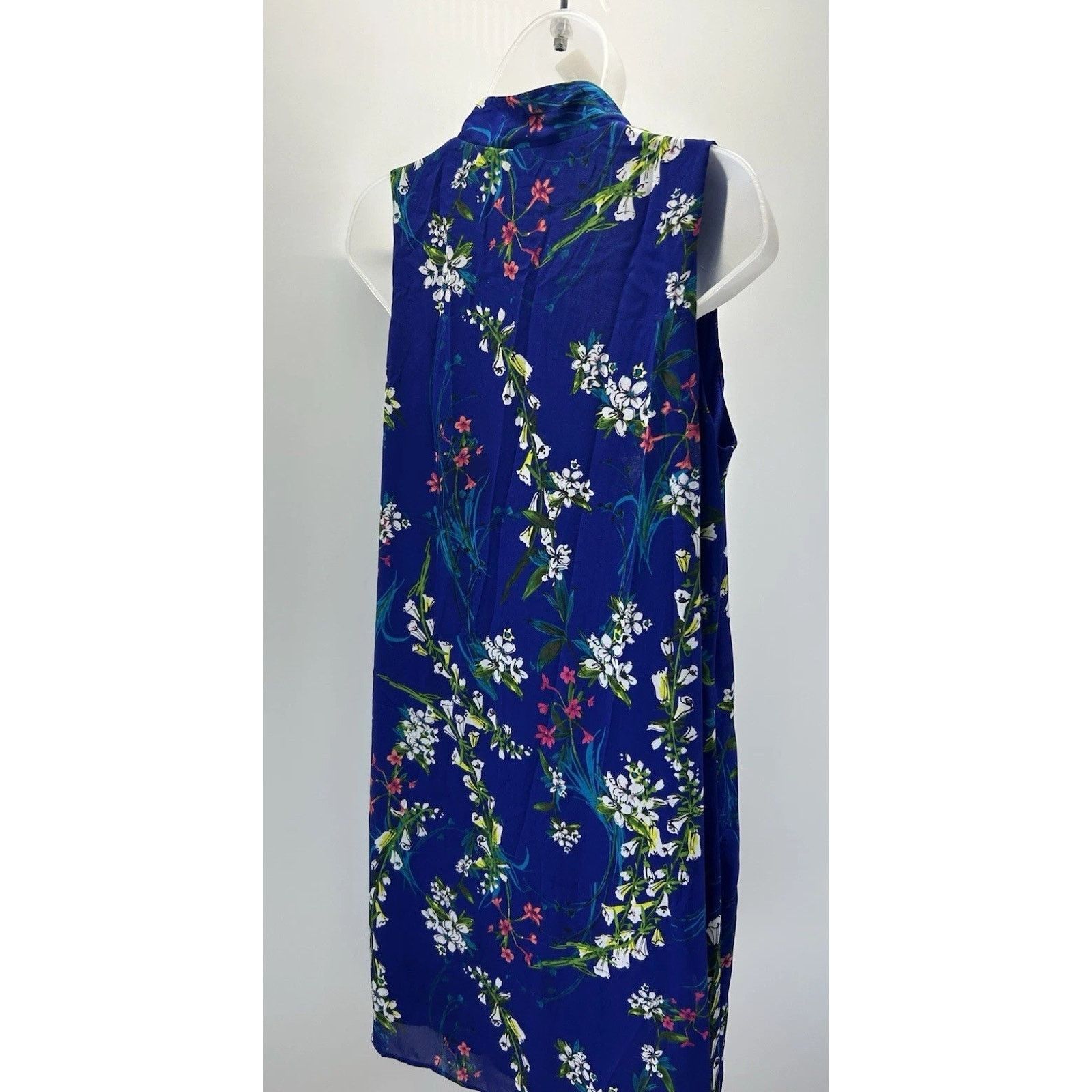 Worthington Worthington Women's Sz 6 Blue Floral Print Lined Dress. Size M / US 6-8 / IT 42-44 - 3 Thumbnail