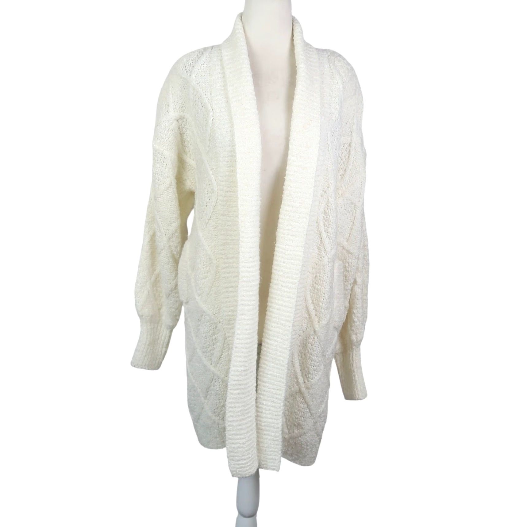 Vintage **Vintage 90s Diversity Cream Knit Cardigan Sweater M** User: New title: **Vintage 90s Diversity Cream Knit Cardigan M** Size M / US 6-8 / IT 42-44 - 2 Thumbnail