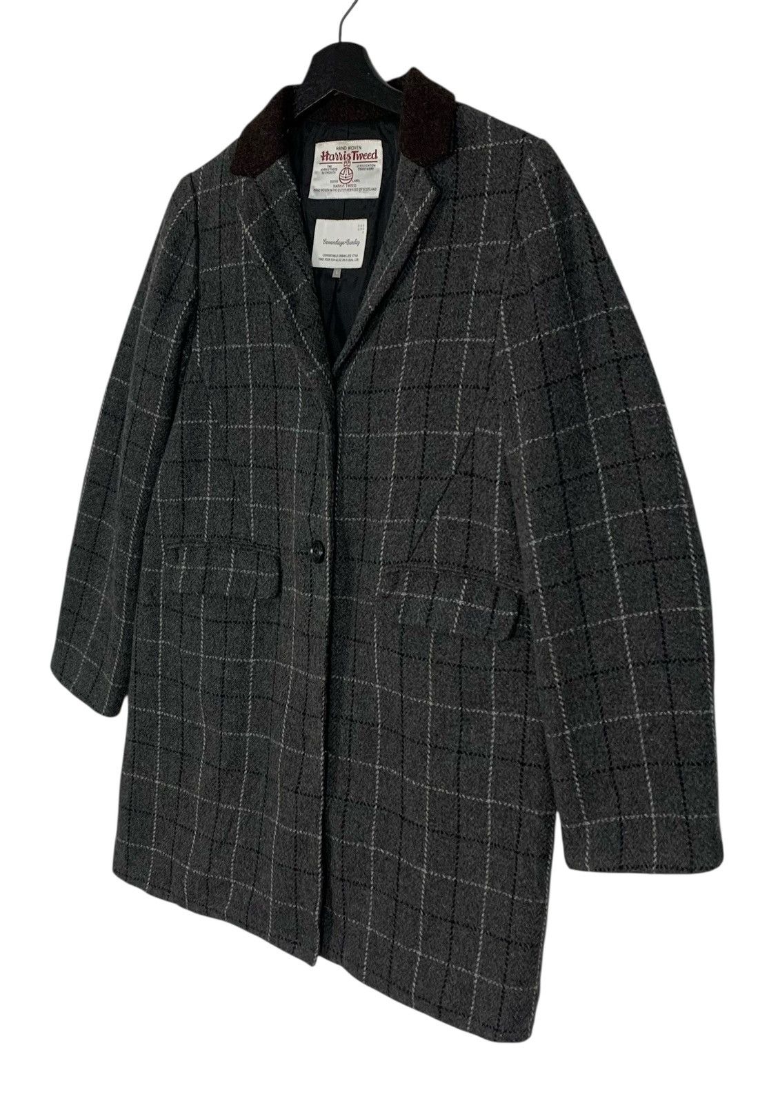 Designer × Harris Tweed × Japanese Brand Harris Tweed Sevendays:Sunday Designer Luxury Long Coat Size US M / EU 48-50 / 2 - 3 Thumbnail