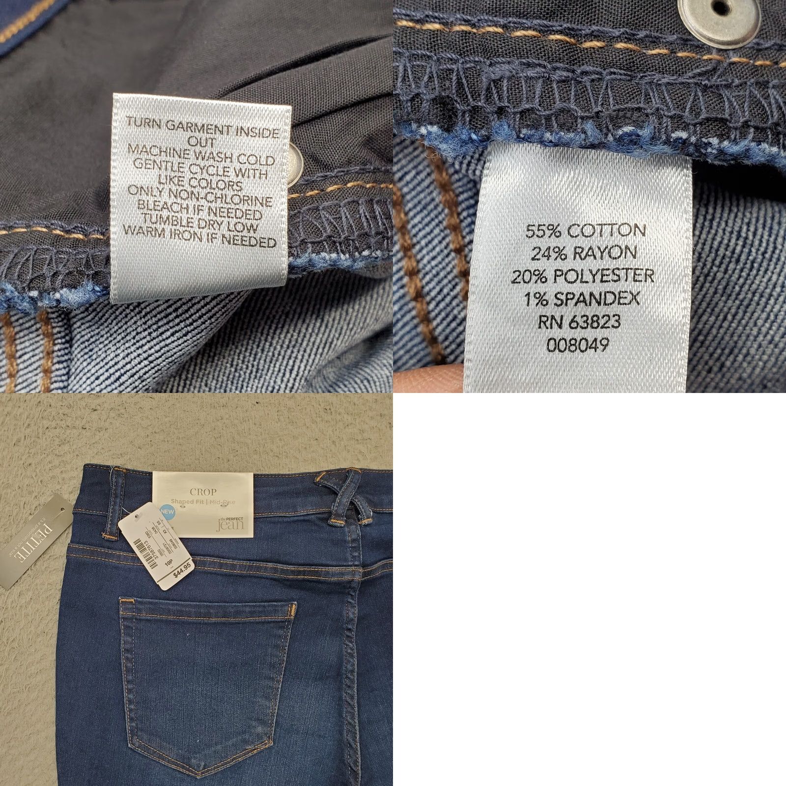Vintage Christopher & Banks Cropped Jeans Womens Size 10P Blue Denim Mid Rise Shaped Fit Jeans Size 32" / US 10 / IT 46 - 8 Thumbnail