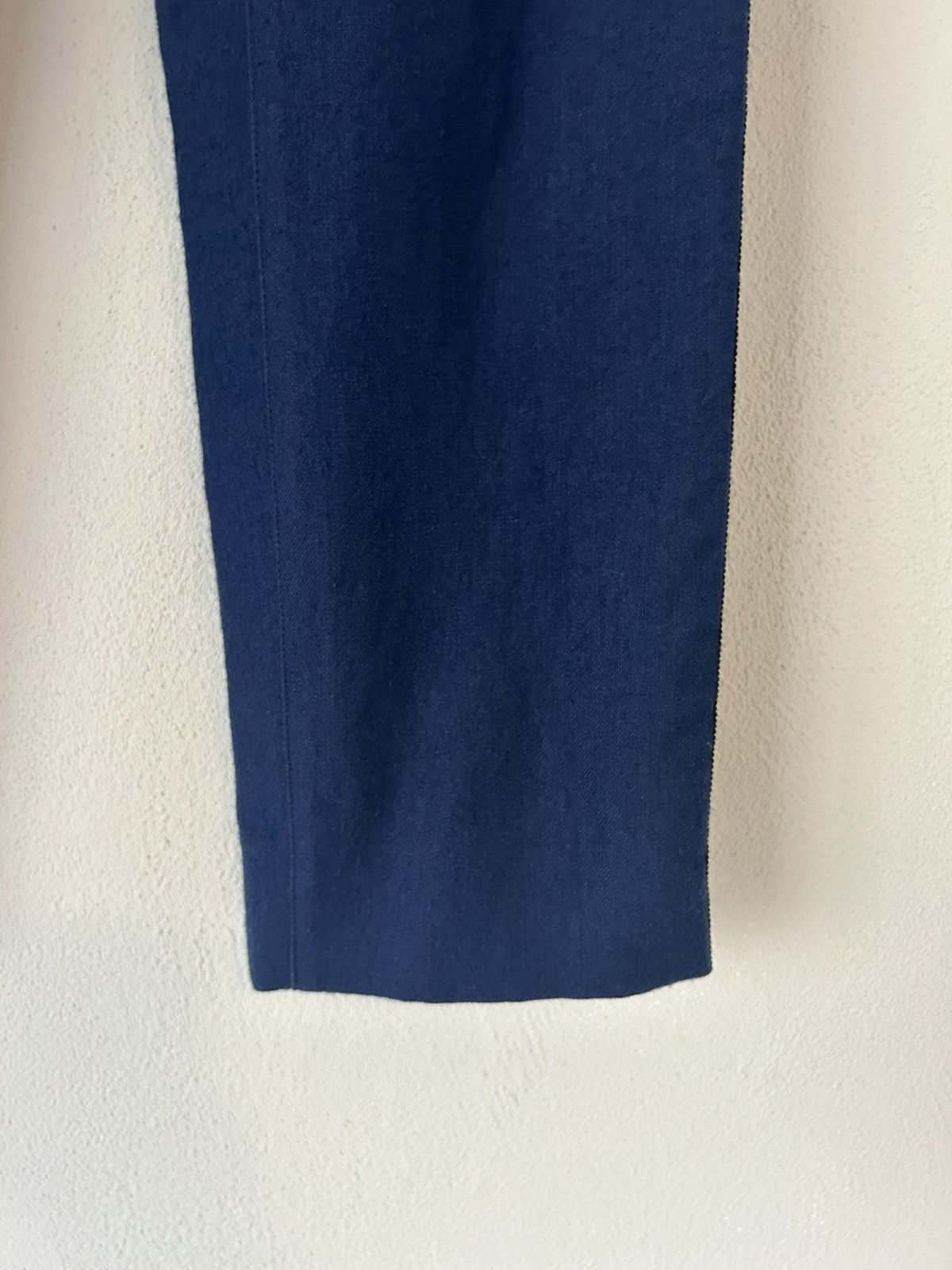 Haider Ackermann Blue Linen / Fleece Wool Blend Side Stripe Pants Size US 34 / EU 50 - 7 Thumbnail