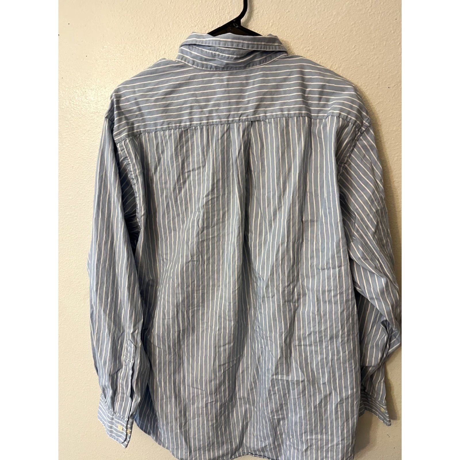 Brooks Brothers Brooks Brothers Dress Shirt 346 Mens Blue White Striped 100% Cotton Long Sleeve Button-Down Collar Large Regular Non-Iron Size 42R - 3 Thumbnail