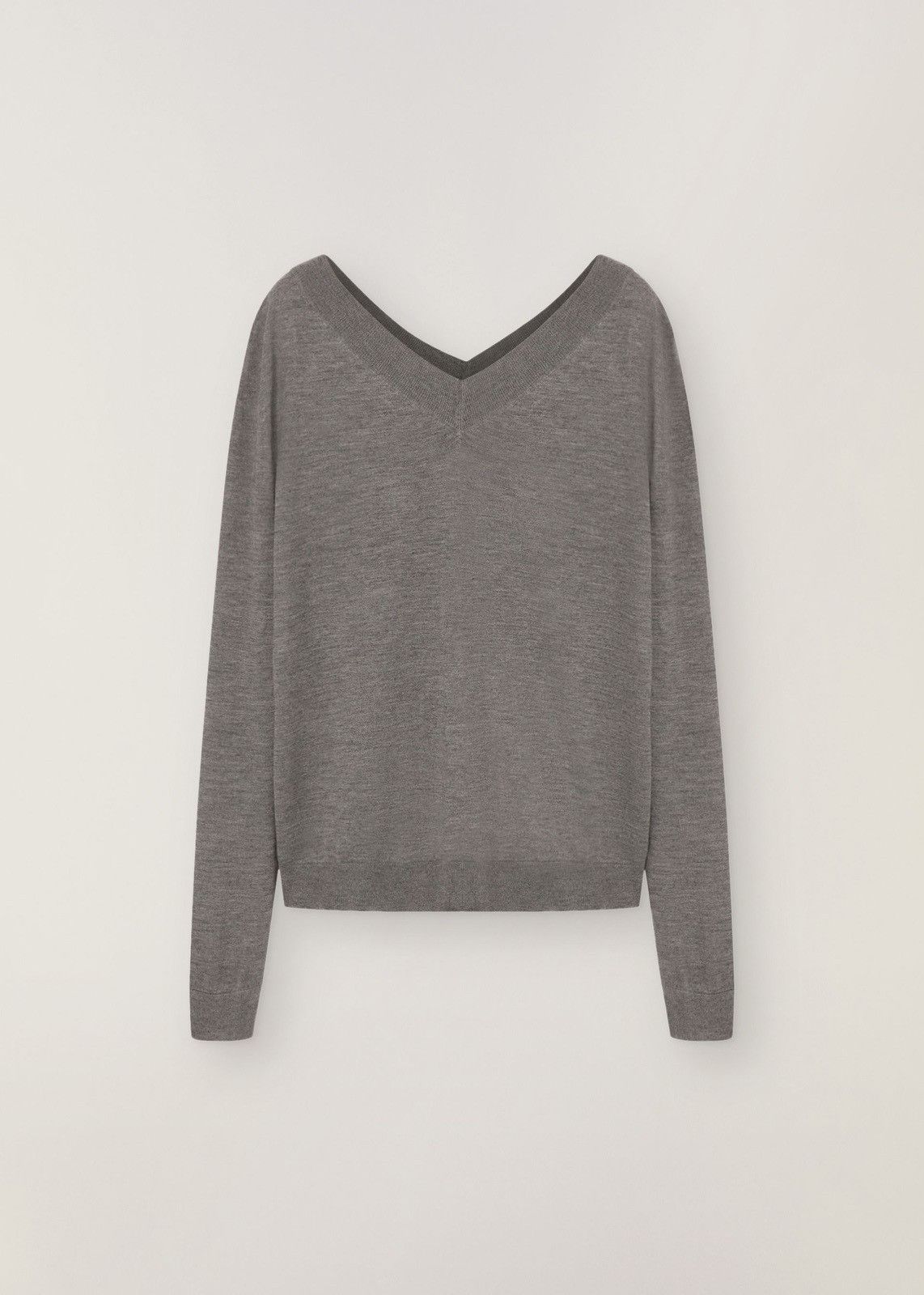 image of Loro Piana O1Loc1C0124 V-Neck Sweater In Gray in Grey, Women's (Size XL)