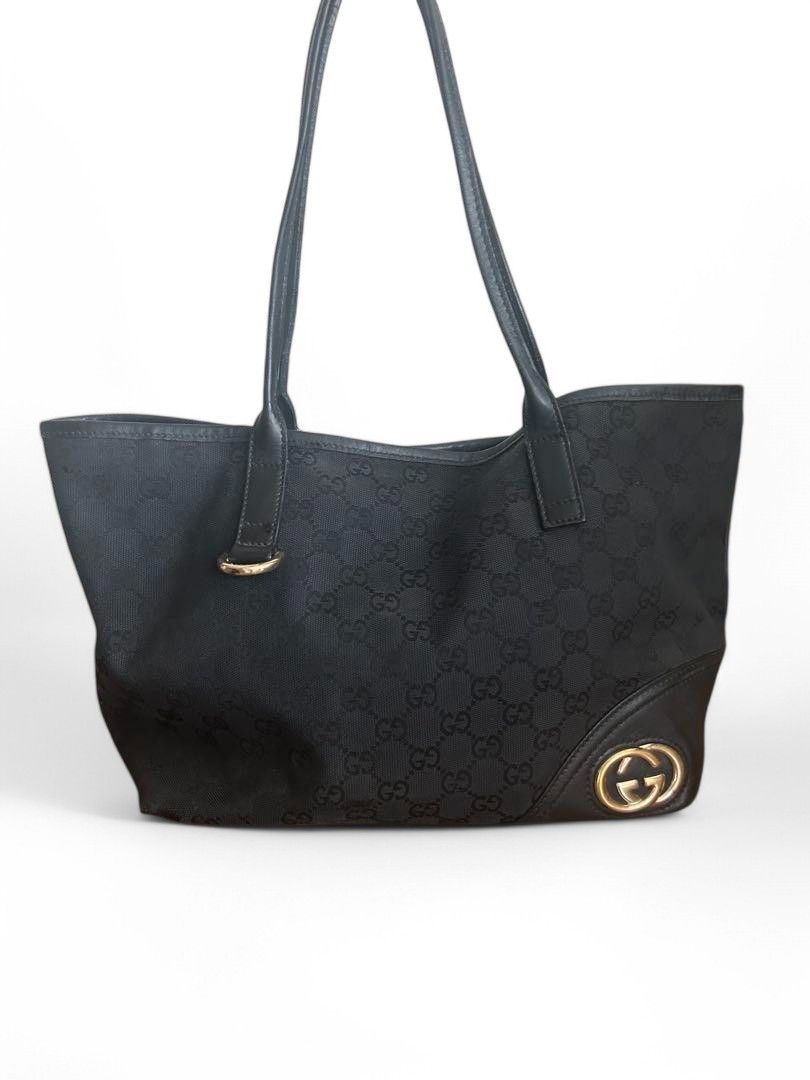 Gucci Gucci - New Brit Black Shoulder Bag Gold Hardware Canvas Size ONE SIZE - 2 Thumbnail