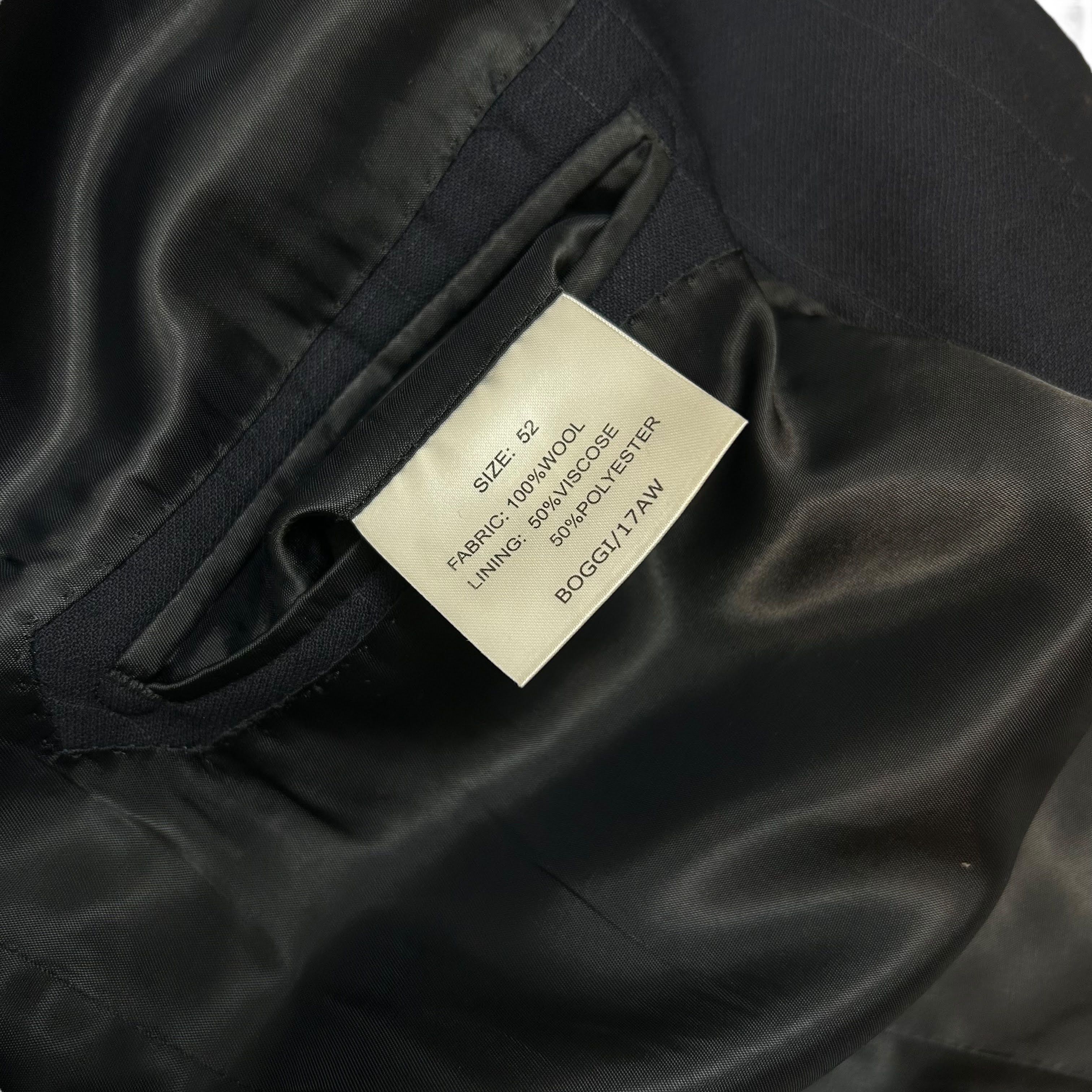 Boggi Boggi Milano Navy Blue Check Blazer Wool 52 Size 42R - 9 Thumbnail