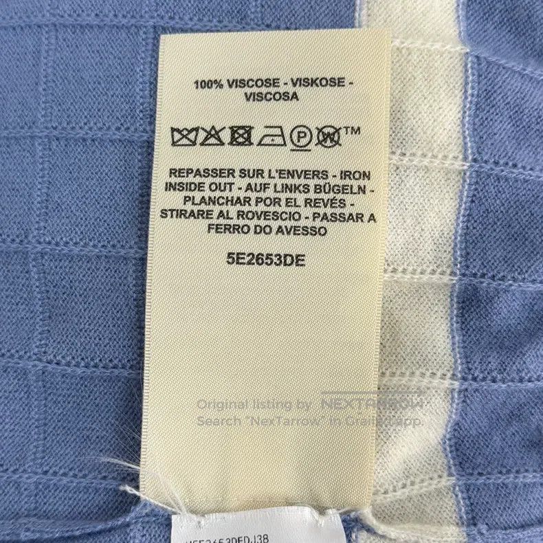 Hermes Hermes Light Blue Rope Pattern Wool Short Sleeve Sweater Size S / US 4 / IT 40 - 6 Thumbnail