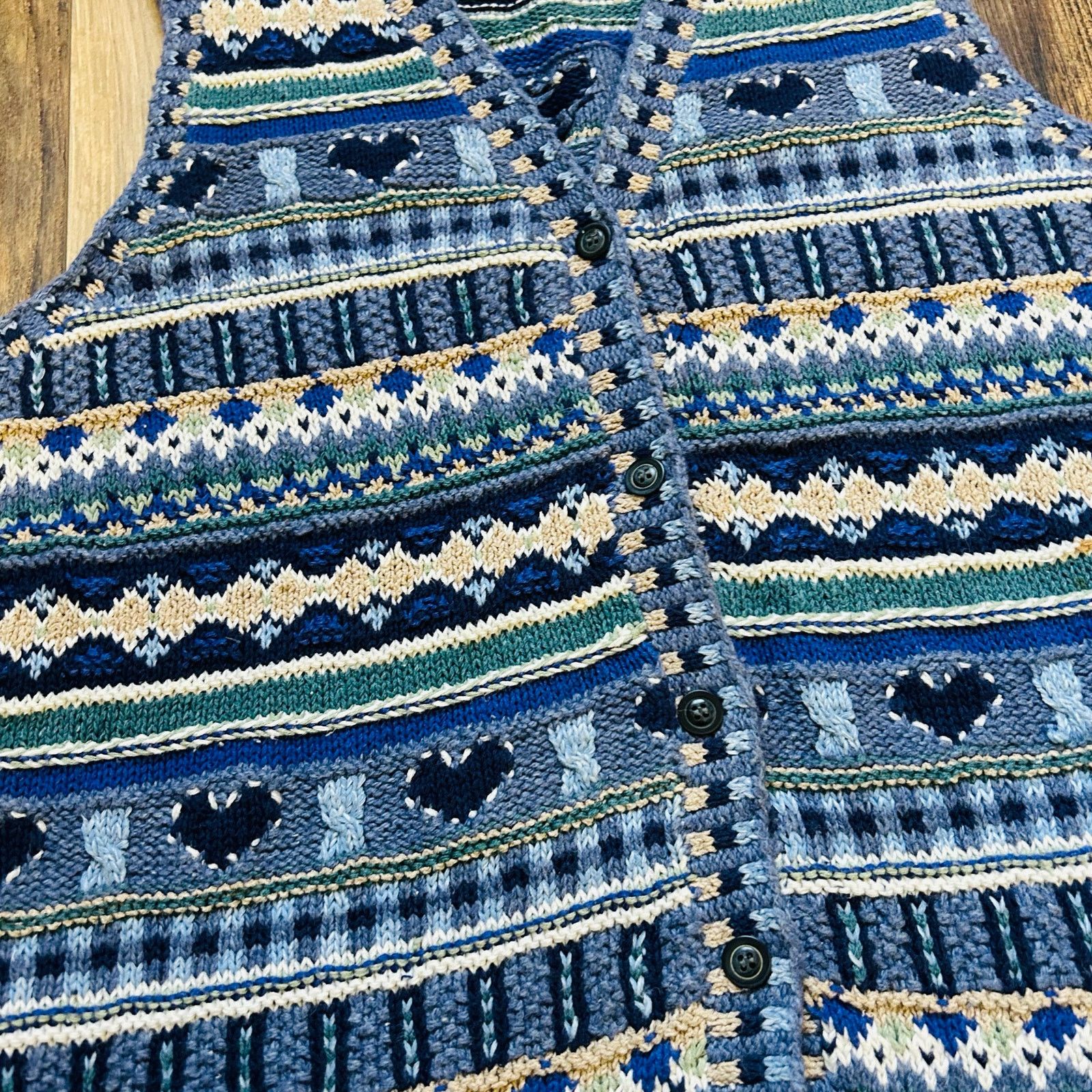 Vintage Vintage Hand Knit Sweater Vest Susan Bristol Wool Small Size S / US 4 / IT 40 - 7 Thumbnail