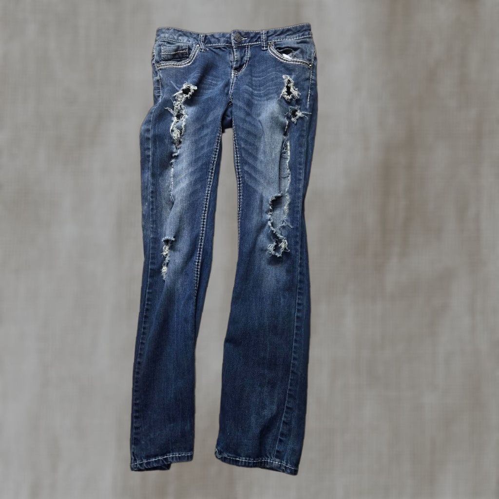 Denime Vintage Premiere Womens Jeans Low Rise Light Blue Stretch Bootcut 4 Adult Denim Size 27" / US 4 / IT 40 - 1 Thumbnail