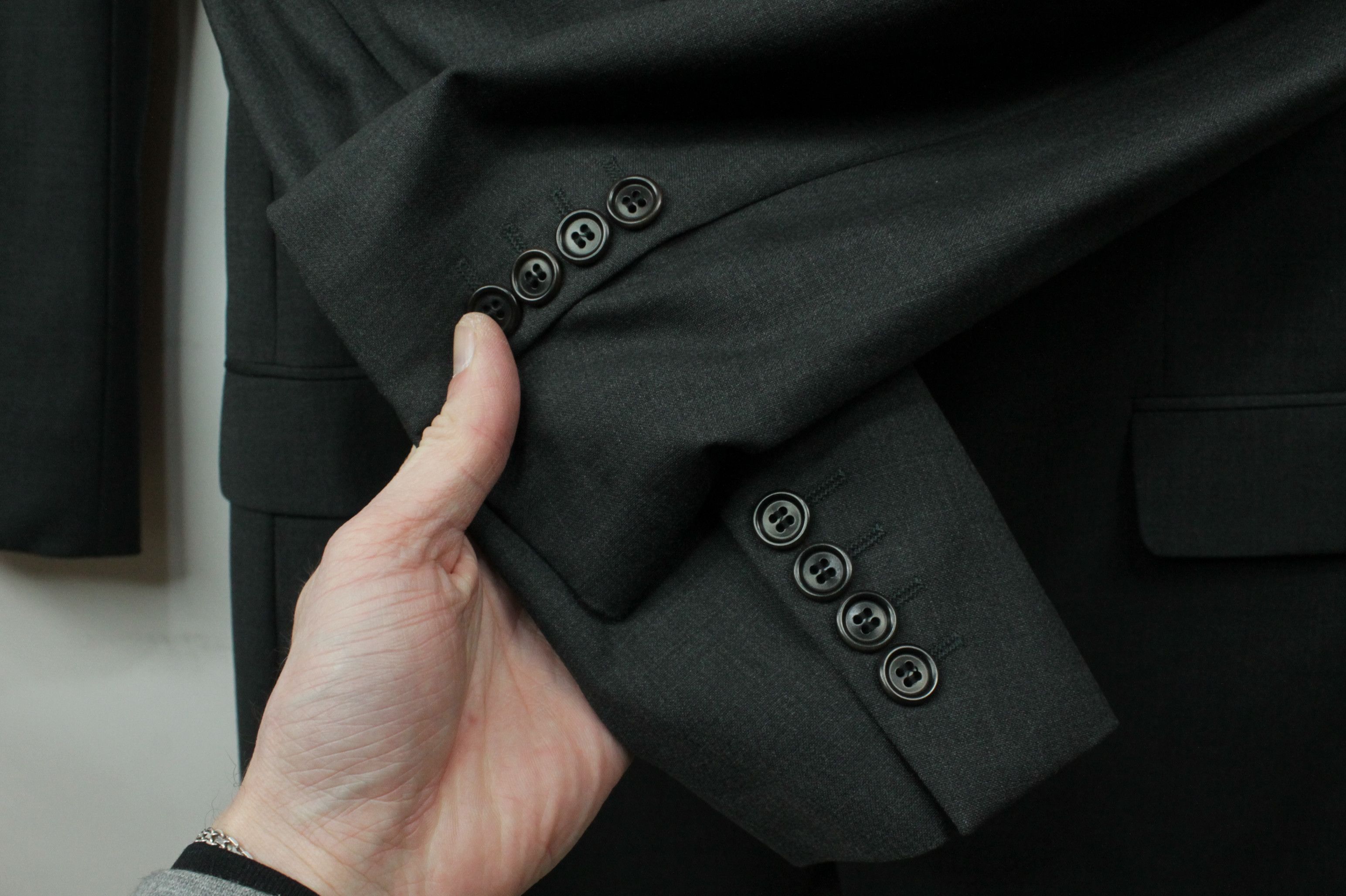 Hugo Boss Vintage Hugo Boss Gray Stretch Wool Formal Suit Men's Size 40L - 4 Thumbnail
