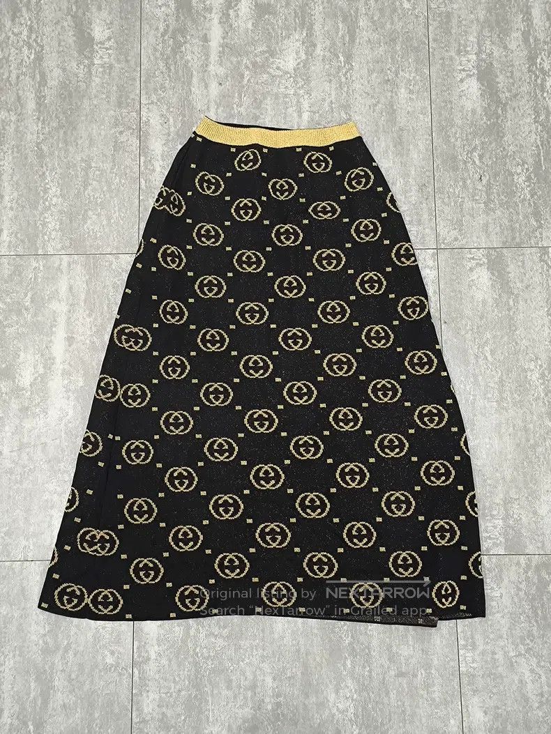 Gucci Gucci SizeXS Black and gold double G old flower knitted ski Size 42" / US 20 - 2 Thumbnail